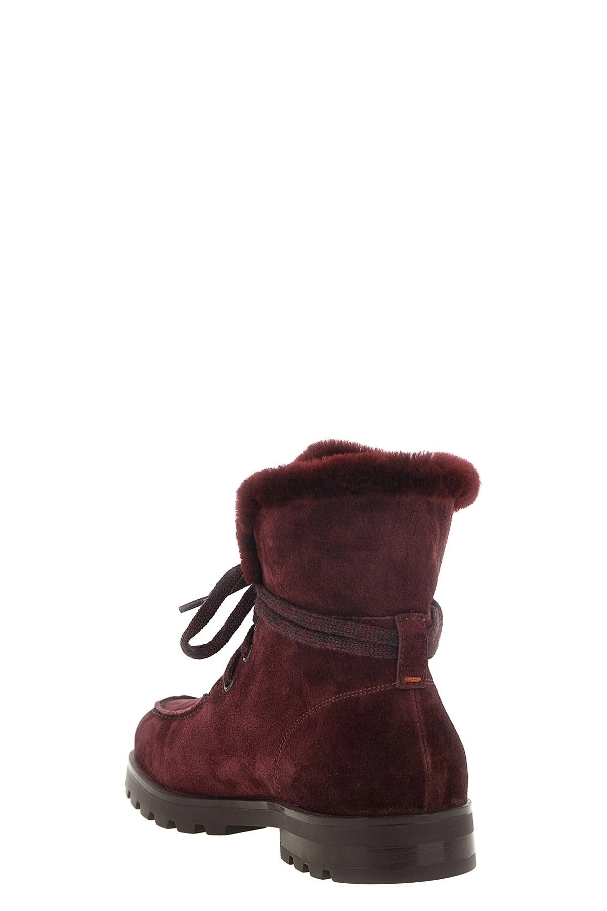 Santoni Burgundy Suede Ankle Boots