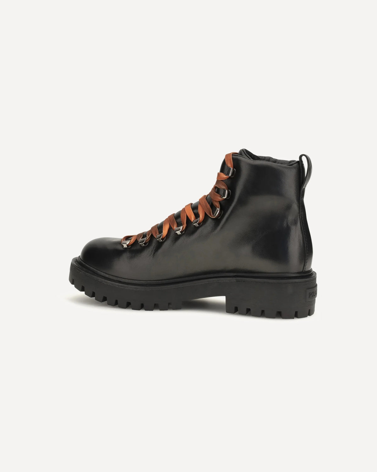 Prada Leather Lace-Up Ankle Boots
