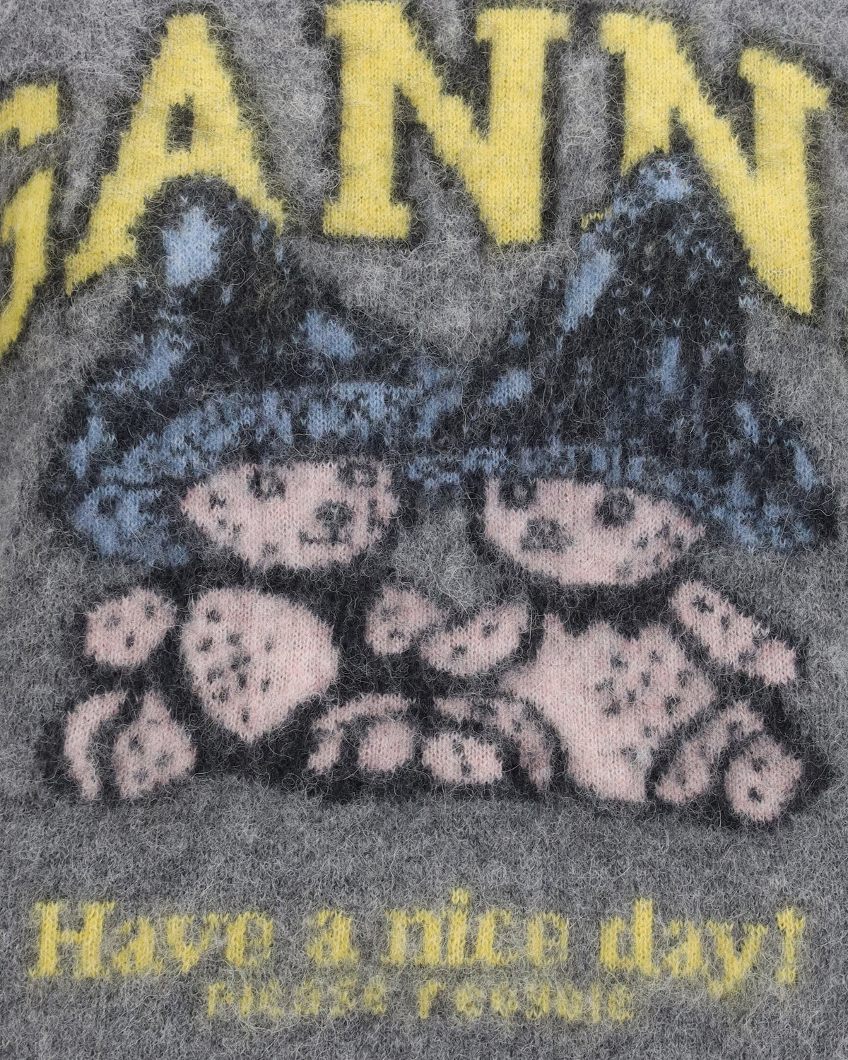 Ganni Mushroom Teddy Alpaca-Blend Sweater
