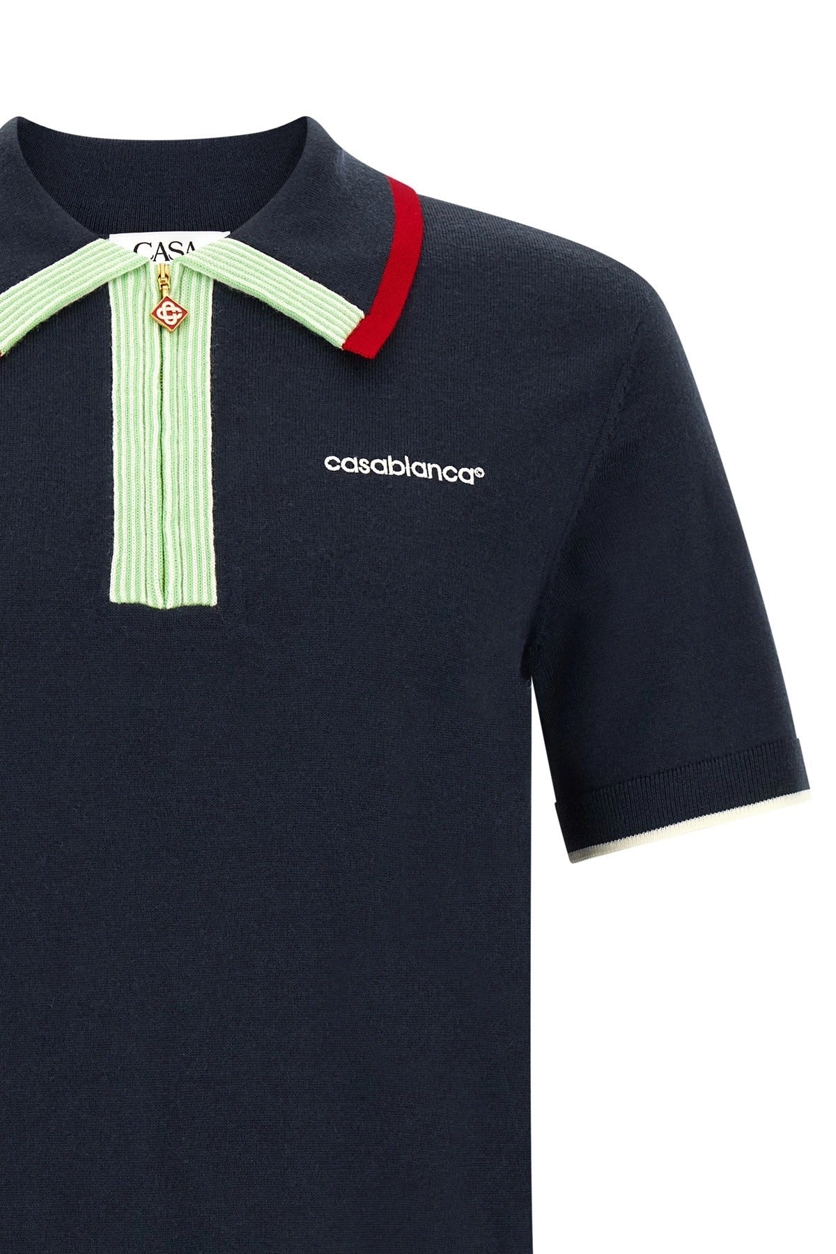 Casablanca Knit Polo Shirt With Zip
