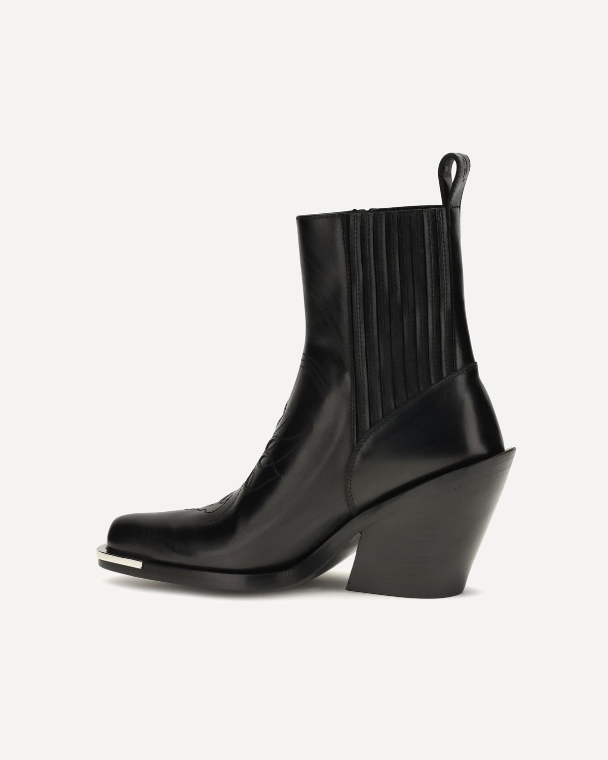 Rabanne Leather Cowboy Ankle Boots