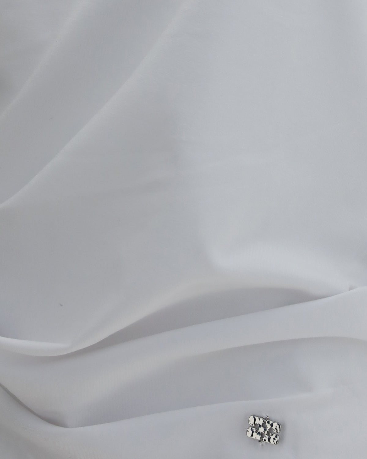 Ganni Asymmetric Draped Stretch Cotton Top