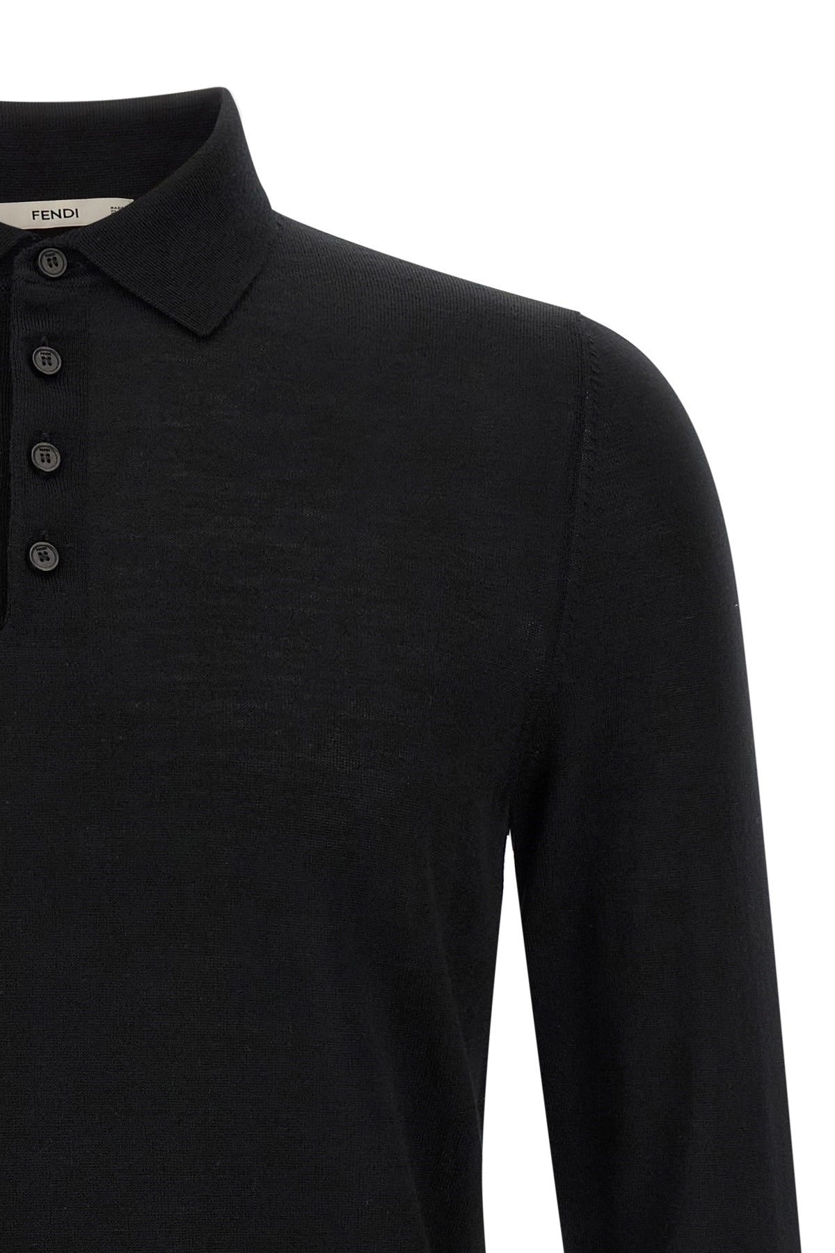 Fendi Yellow Stitching Polo Shirt