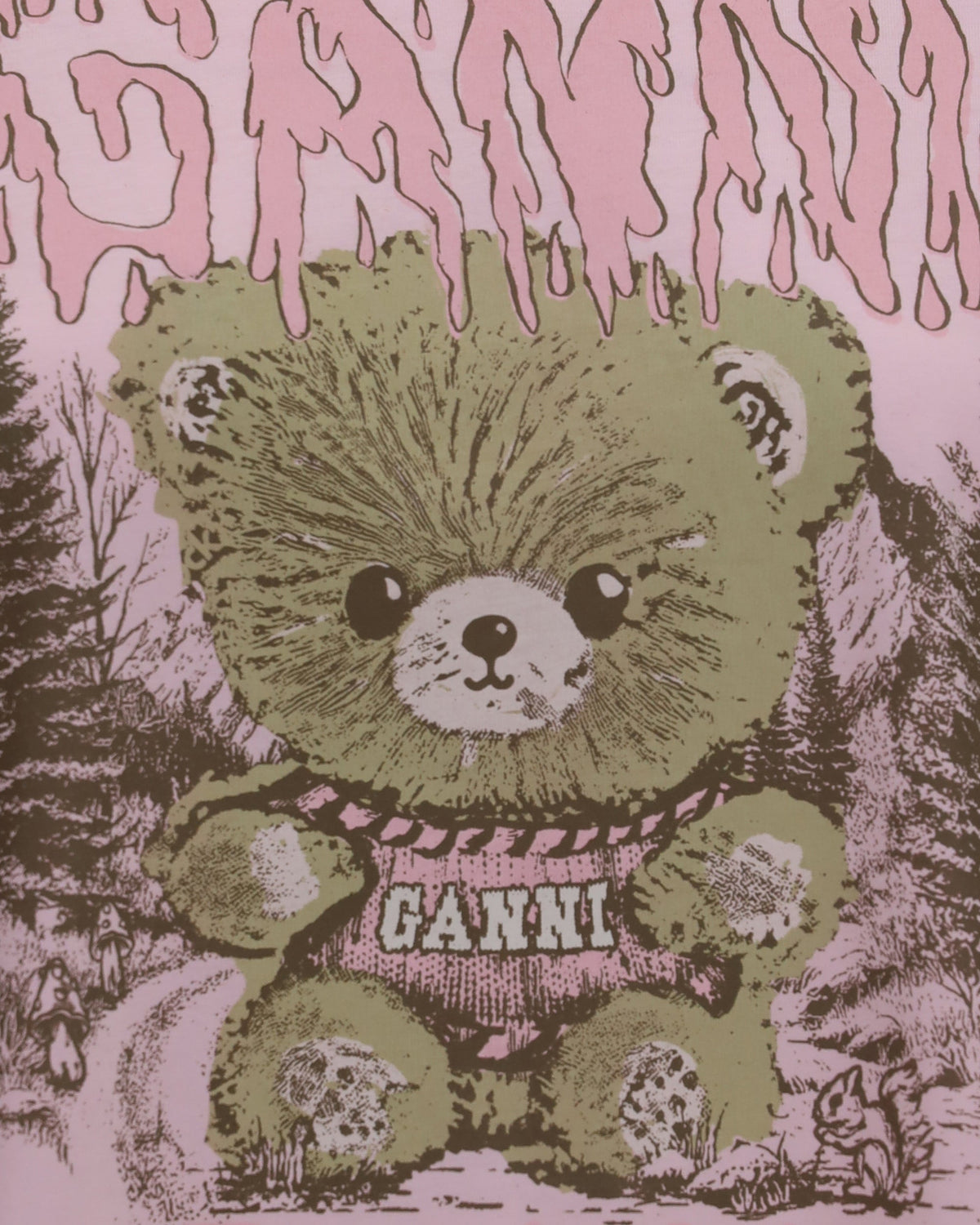 Ganni Teddy Forest Cotton T-Shirt