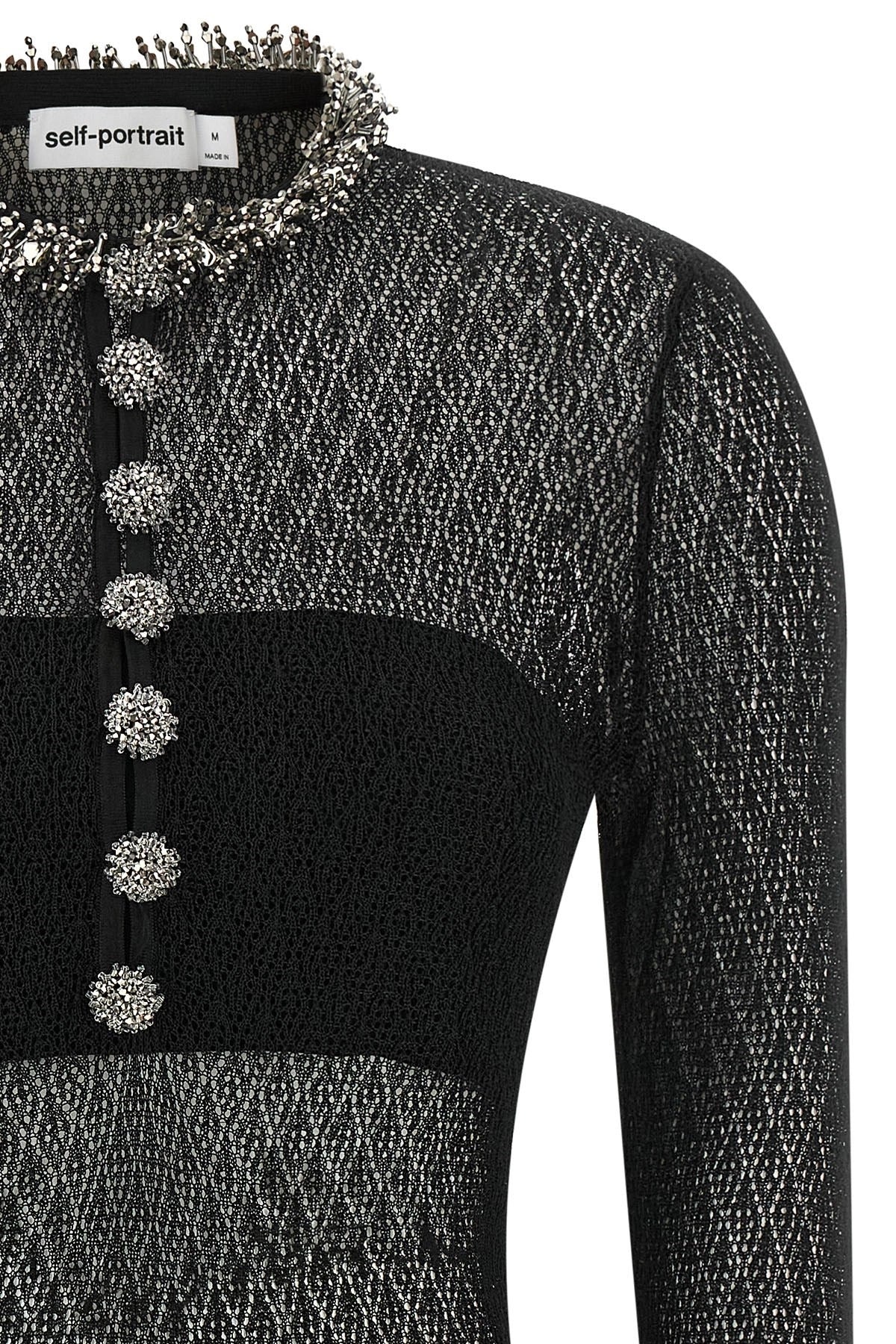 Self-Portrait Openwork Knitted Bodysuit