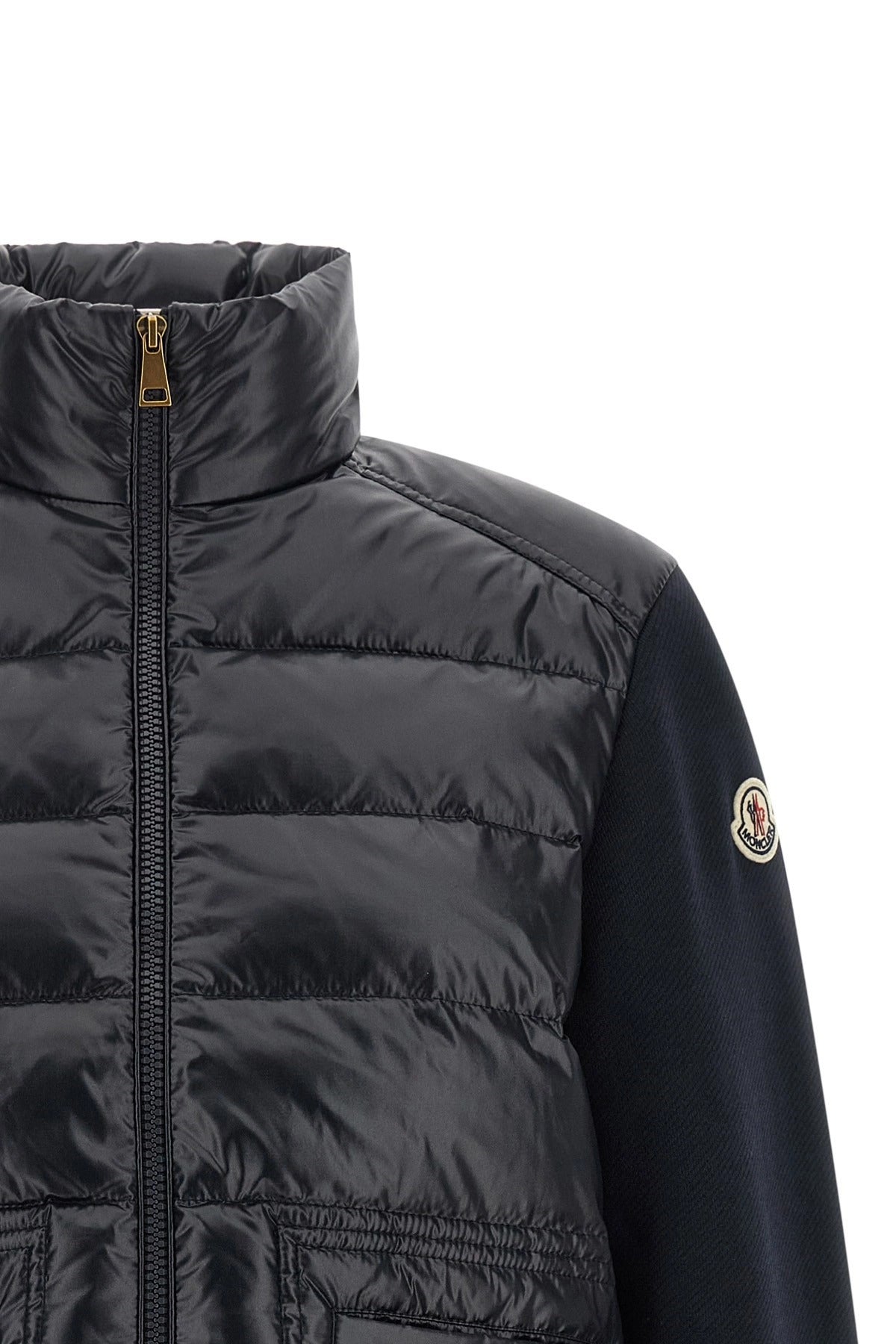 Moncler Two-Material Padded Cardigan