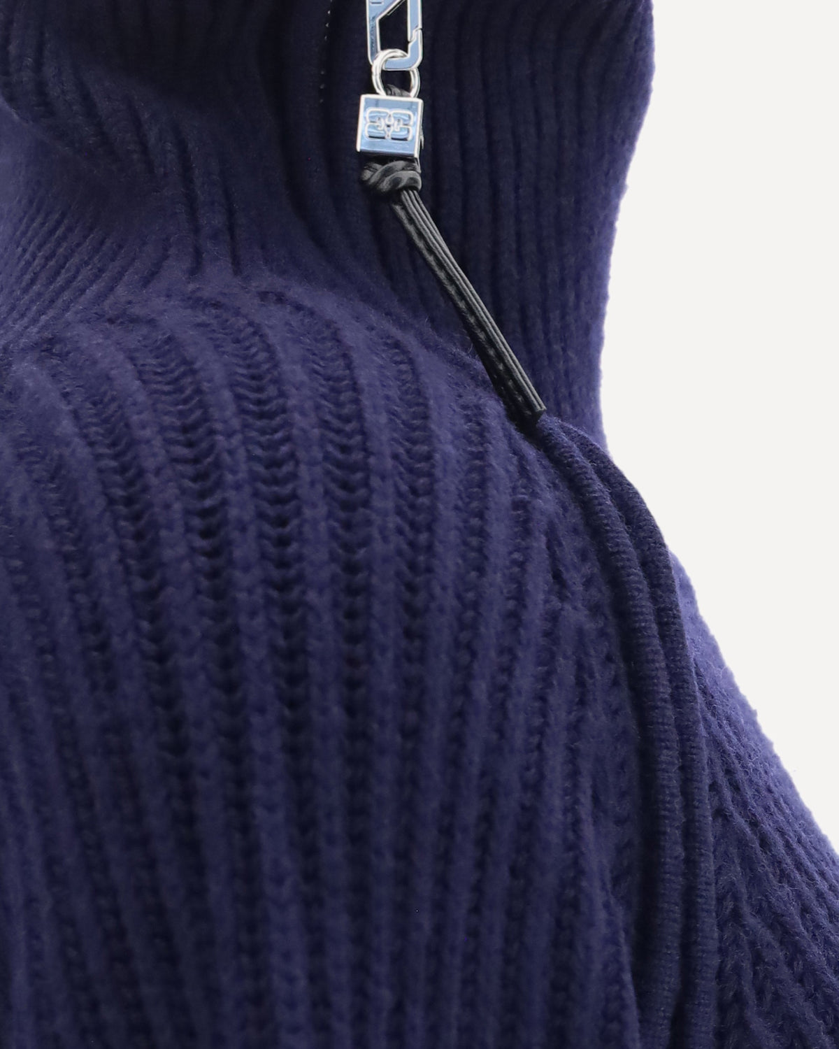 Ganni Wool Zip-Neck Sweater