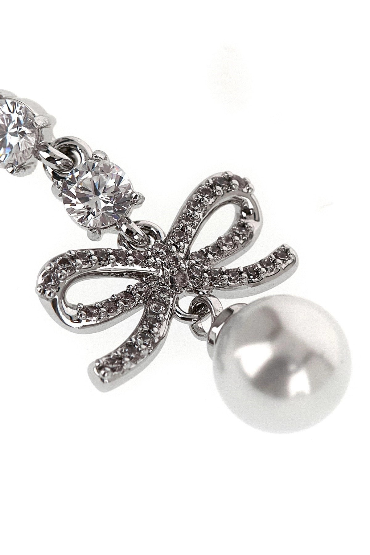 Self-Portrait Bow Crystal Charm Earrings