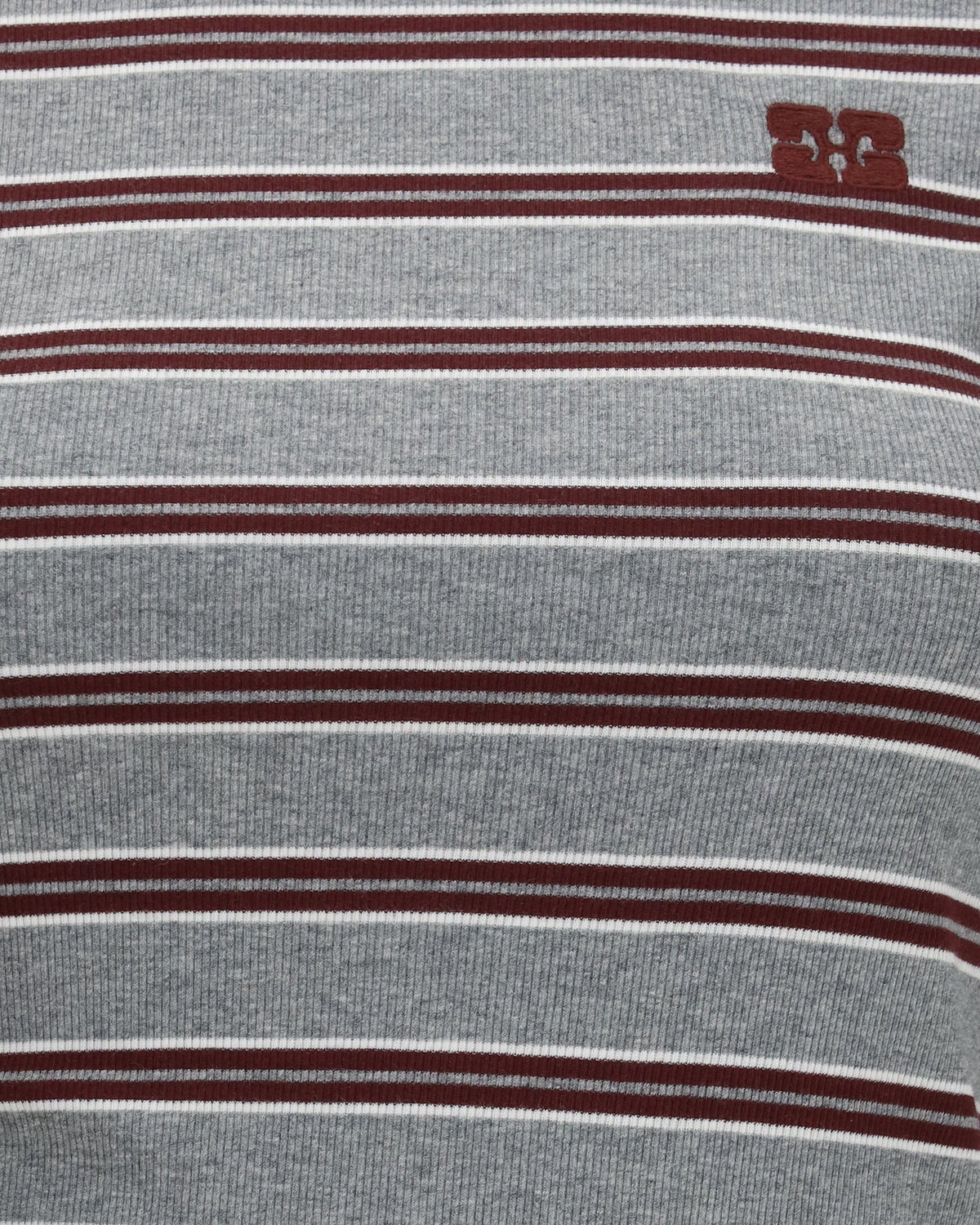 Ganni Double-Sleeve Striped Cotton T-Shirt