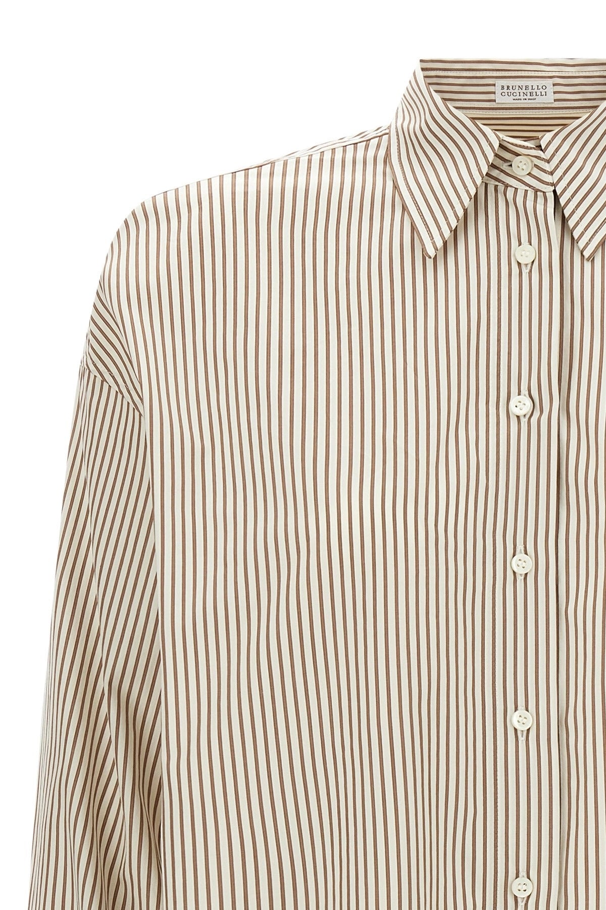 Brunello Cucinelli Striped Monile Cuffed Shirt