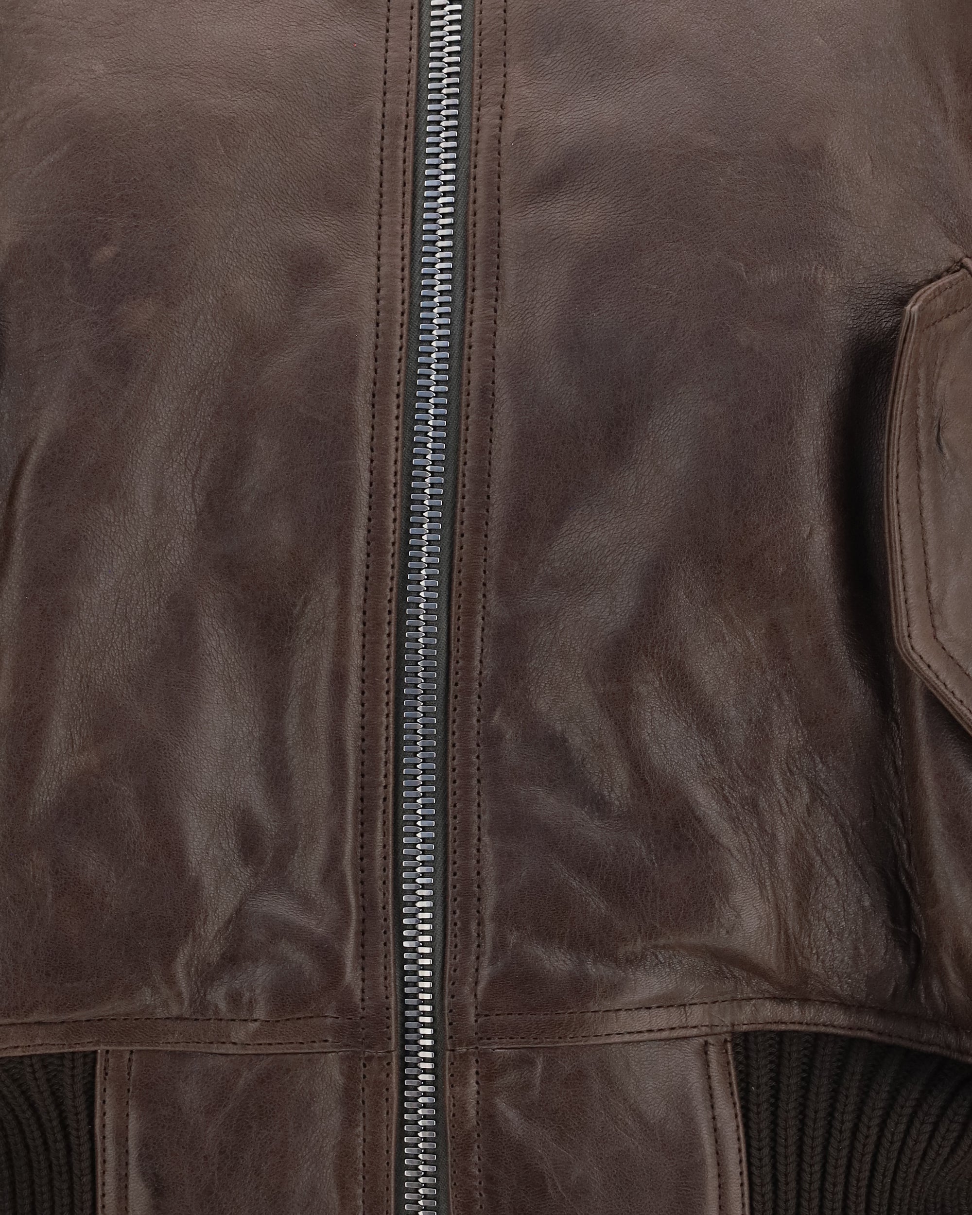 Rick Owens Cropped Leather Bomber Jacket