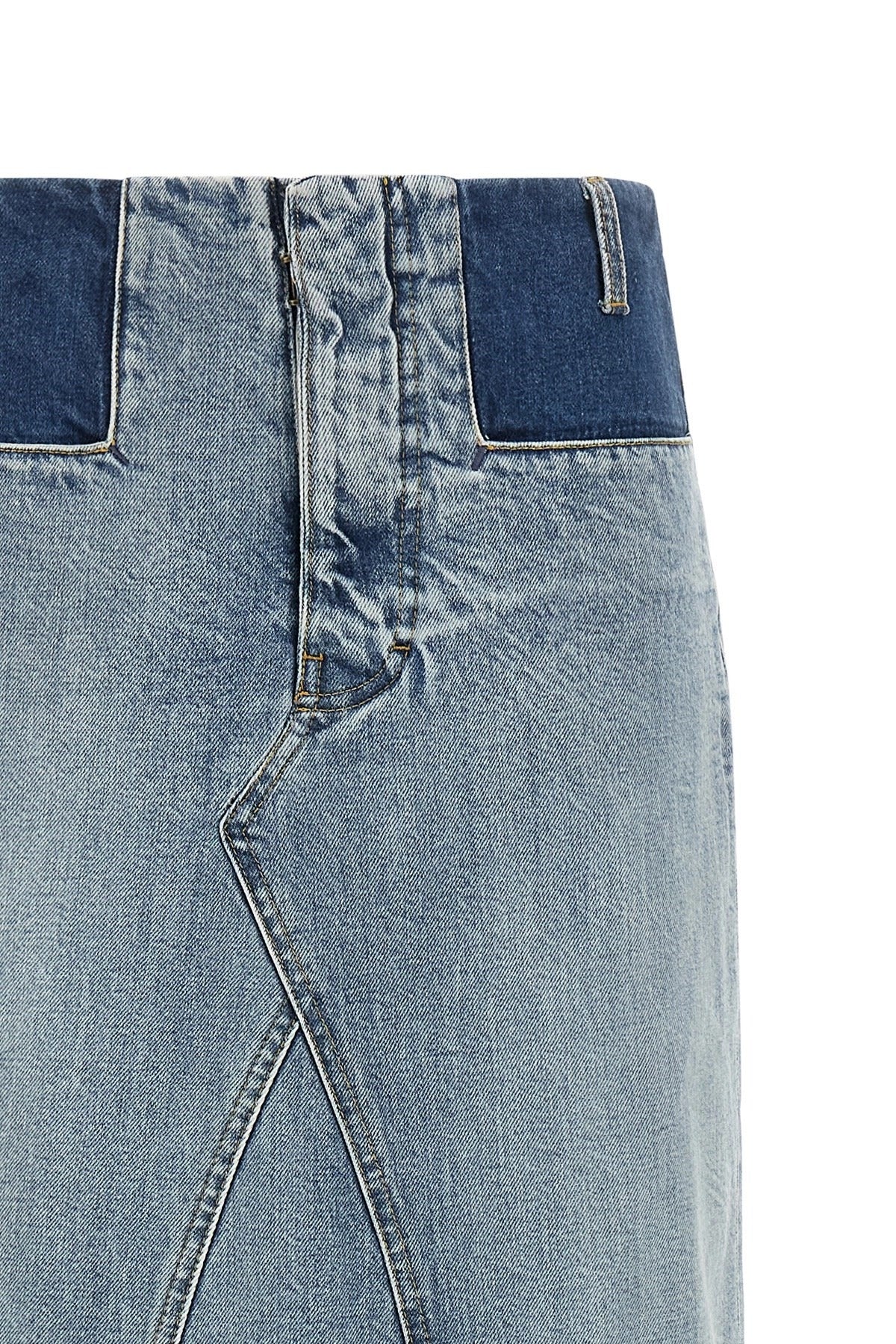 Maison Margiela Two-Tone Denim Maxi Skirt