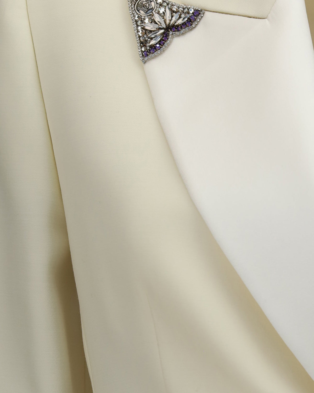 Versace Stretch Wool Blazer With Embroidered Lapels