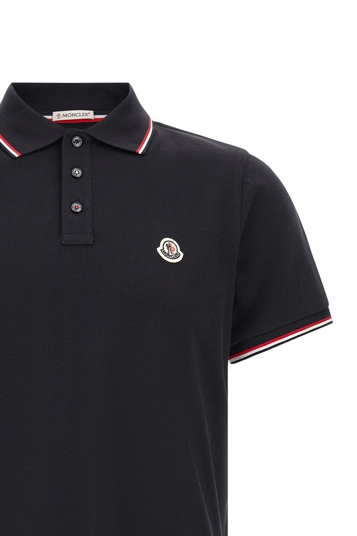 Moncler Tricolor Trim Polo Shirt