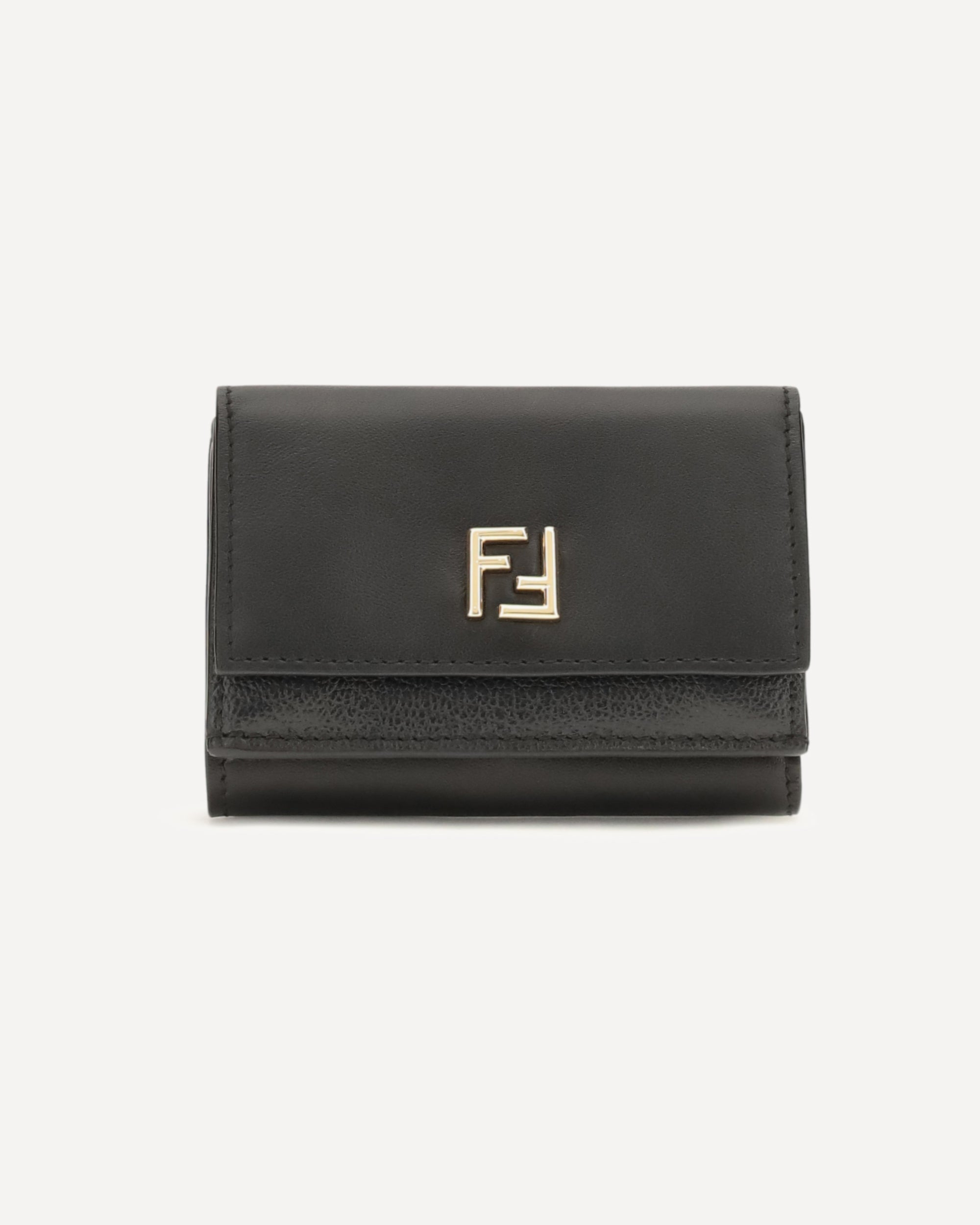 Fendi FF Mini Trifold Leather Wallet