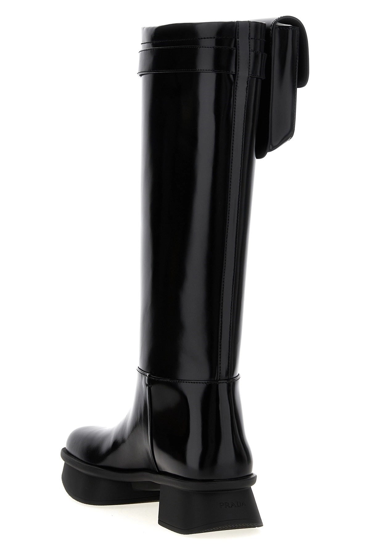 Prada Equal Brushed Leather Boots
