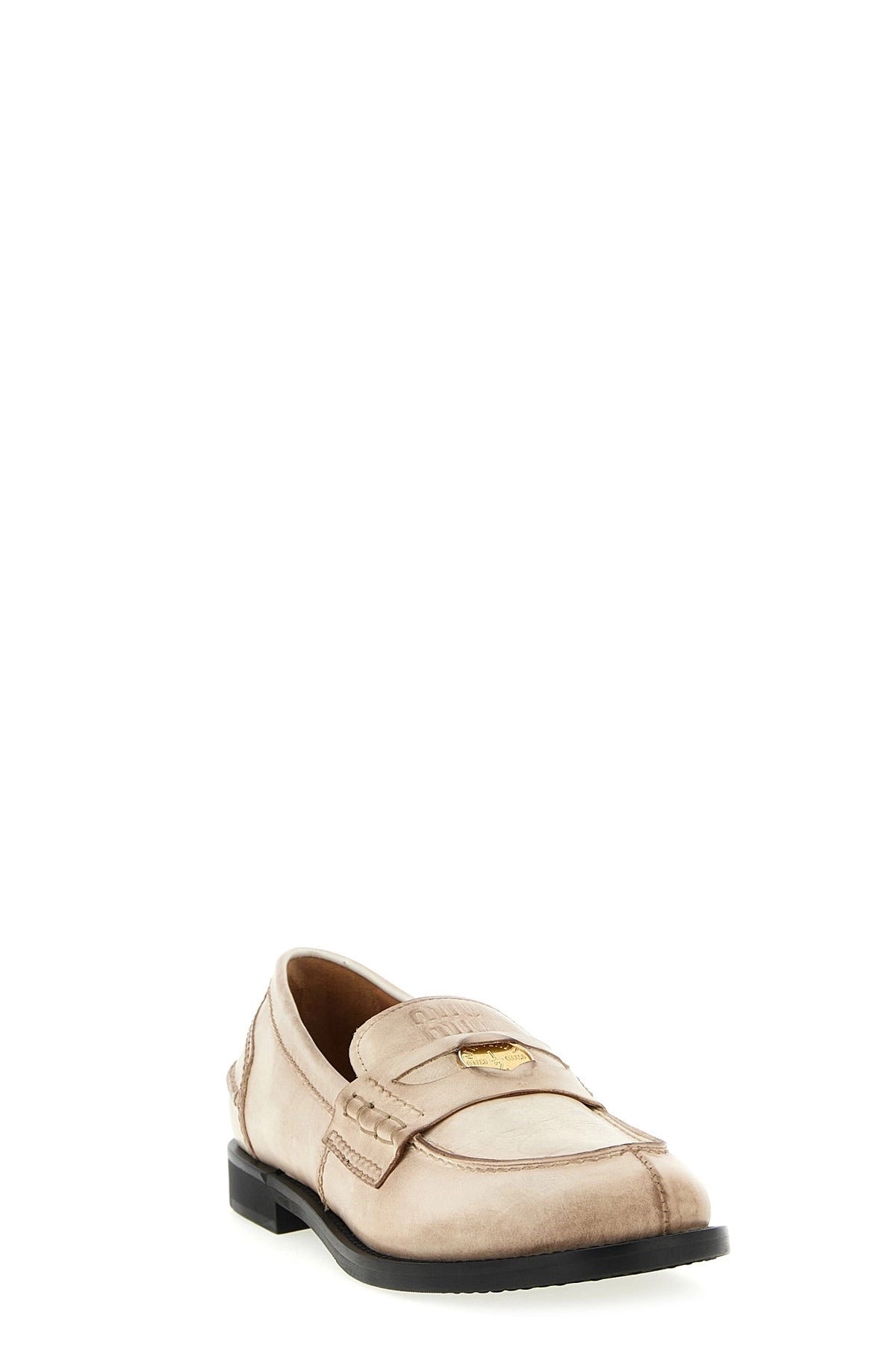 Miu Miu Waxed Leather Loafers