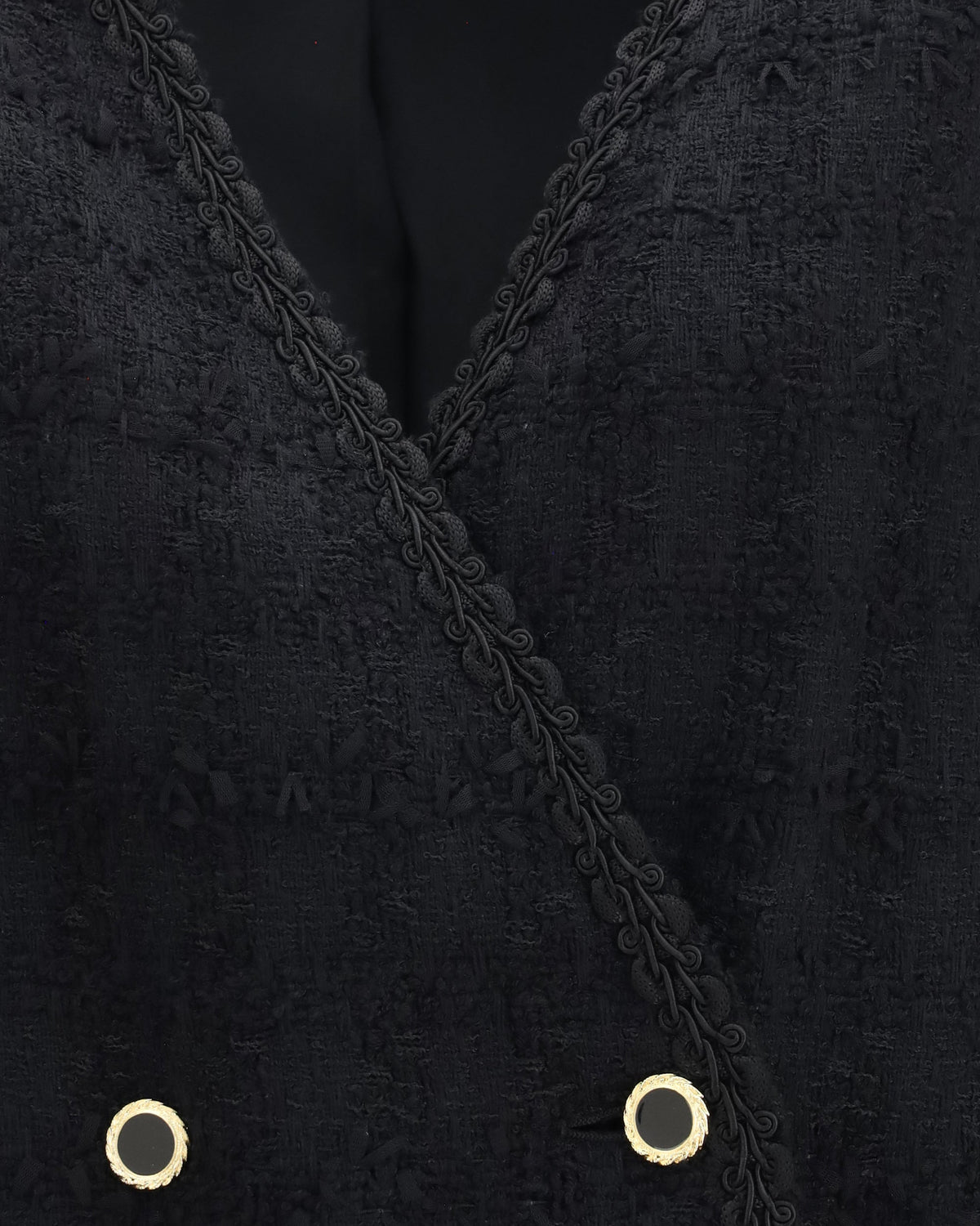 Alessandra Rich Double-Breasted Checked Bouclé Tweed Jacket