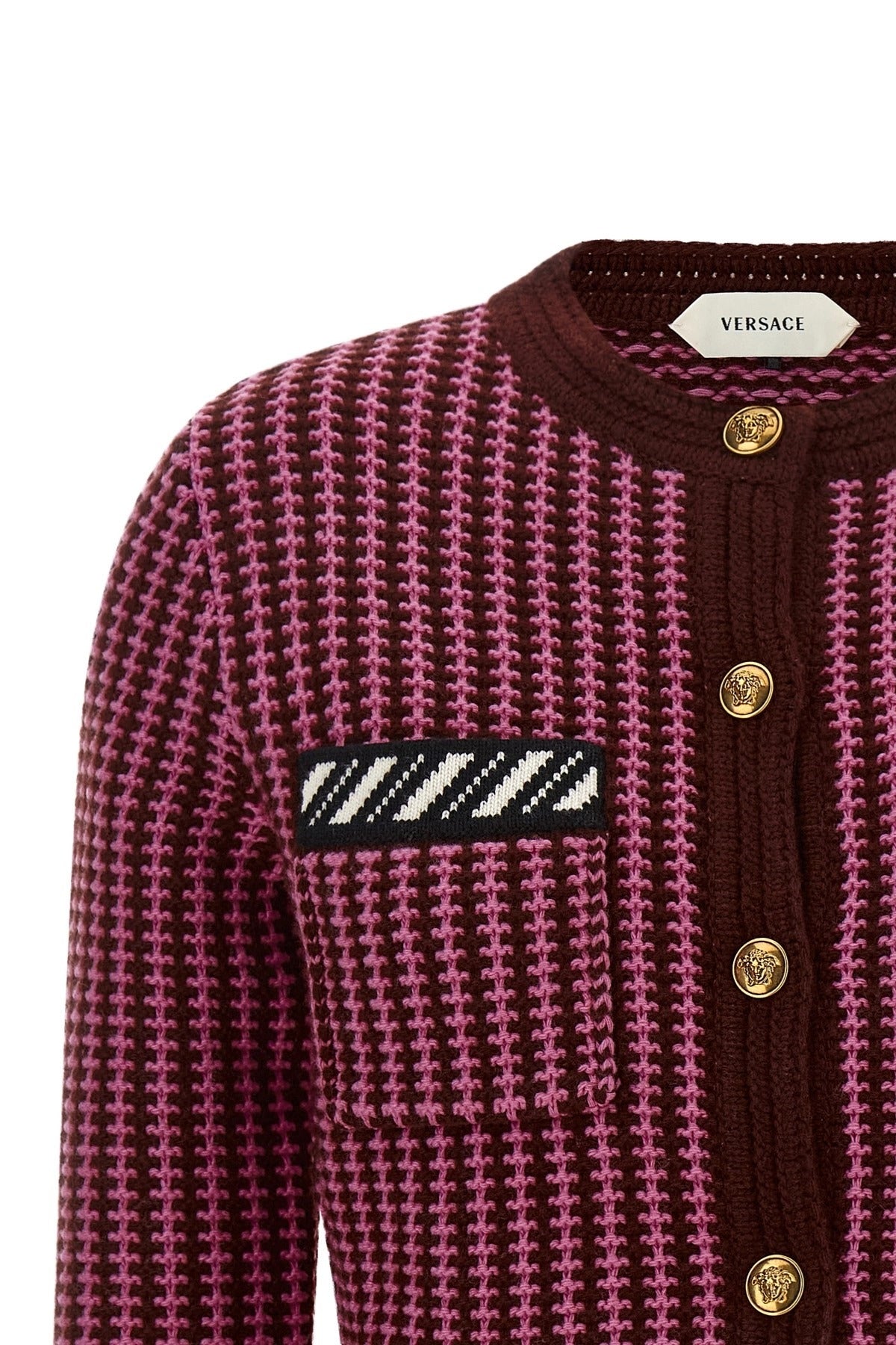 Versace Two-Tone Crochet Cardigan