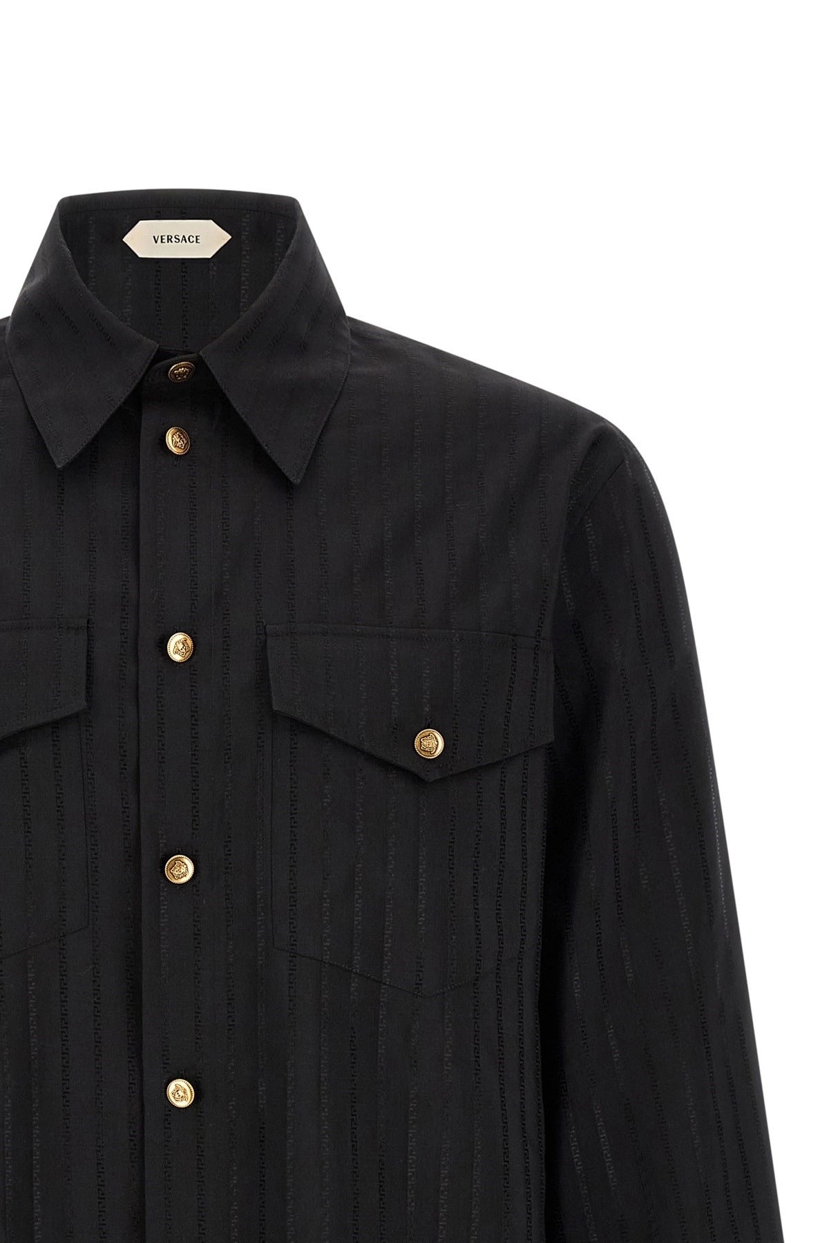 Versace Greek Jacquard Silk Shirt