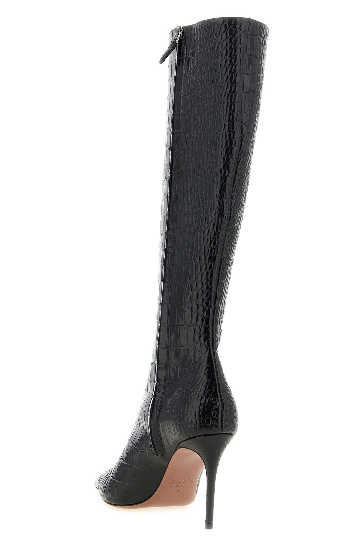 Paris Texas Vera Croc-Print Knee Boots