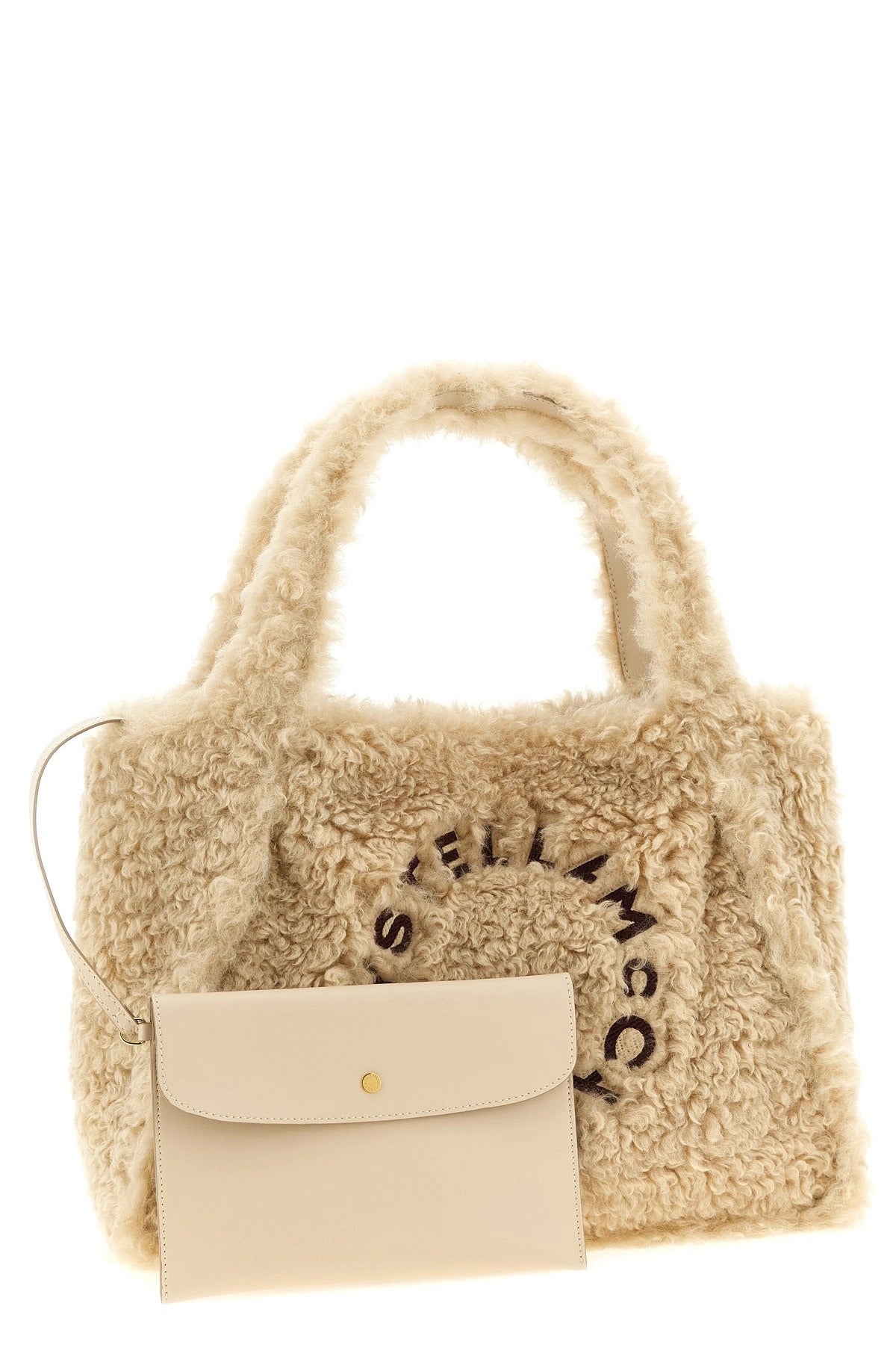 Stella McCartney Shearling Logo Shopping Bag
