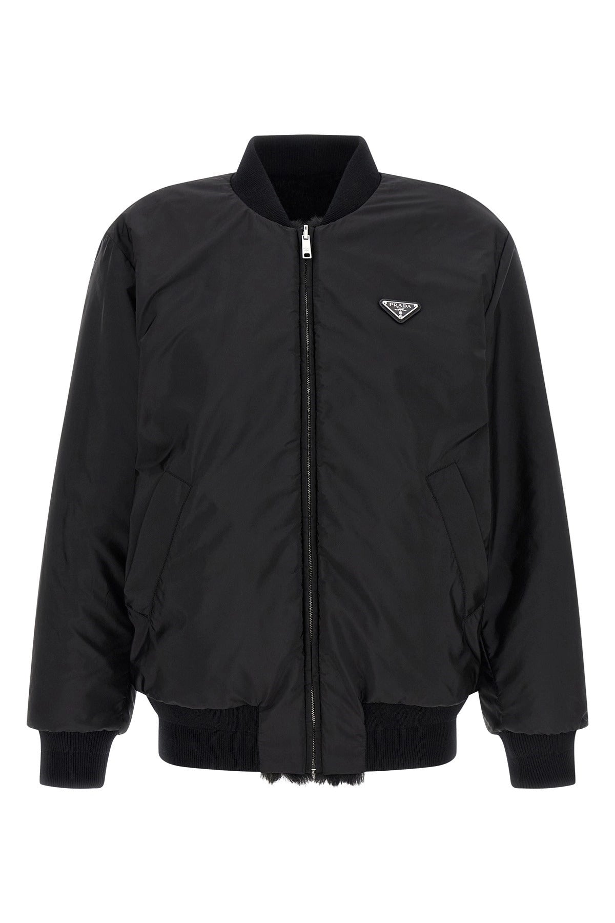 Prada Eco-Fur Re-Nylon Reversible Bomber Jacket