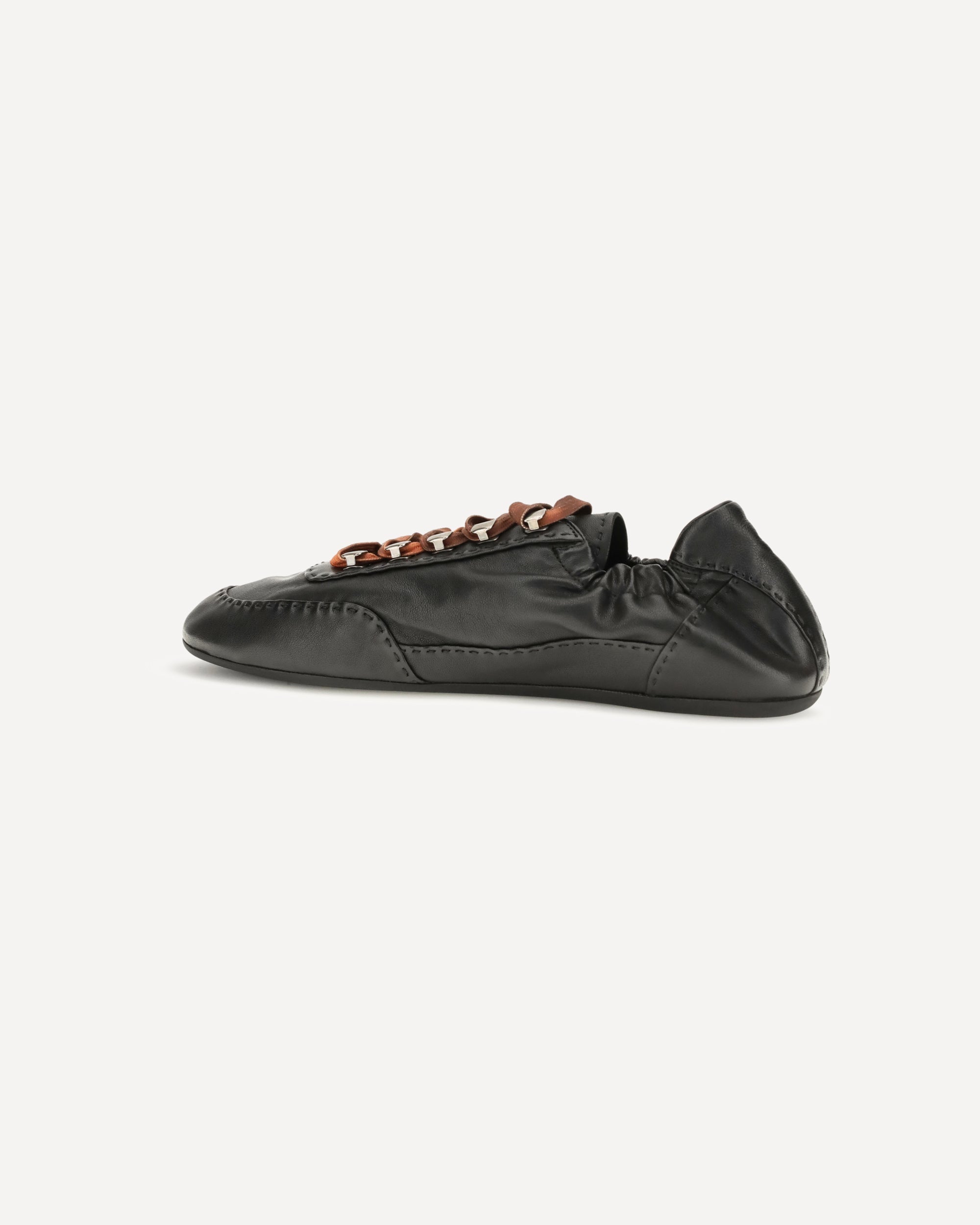 Prada Collapse Aged Nappa Leather Sneakers