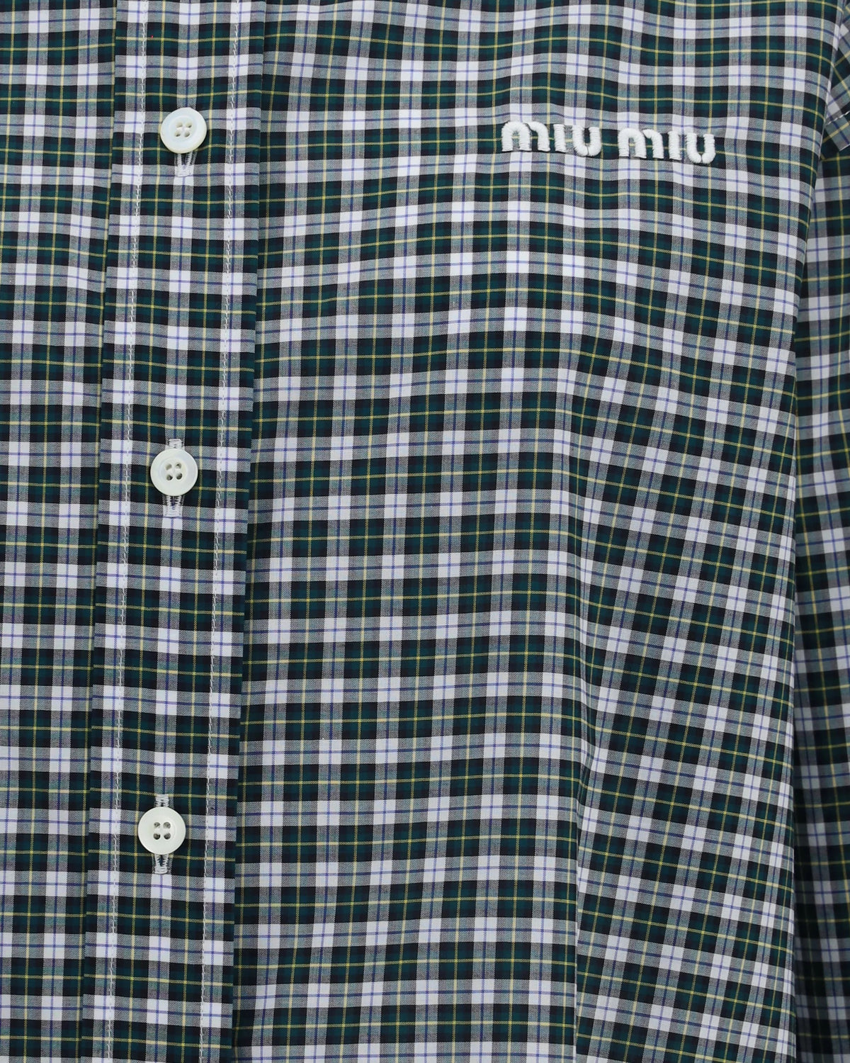Miu Miu Checked Embroidered Shirt