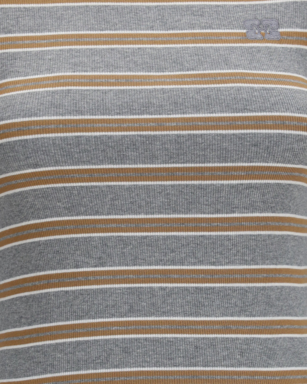 Ganni Double-Sleeve Striped Cotton T-Shirt