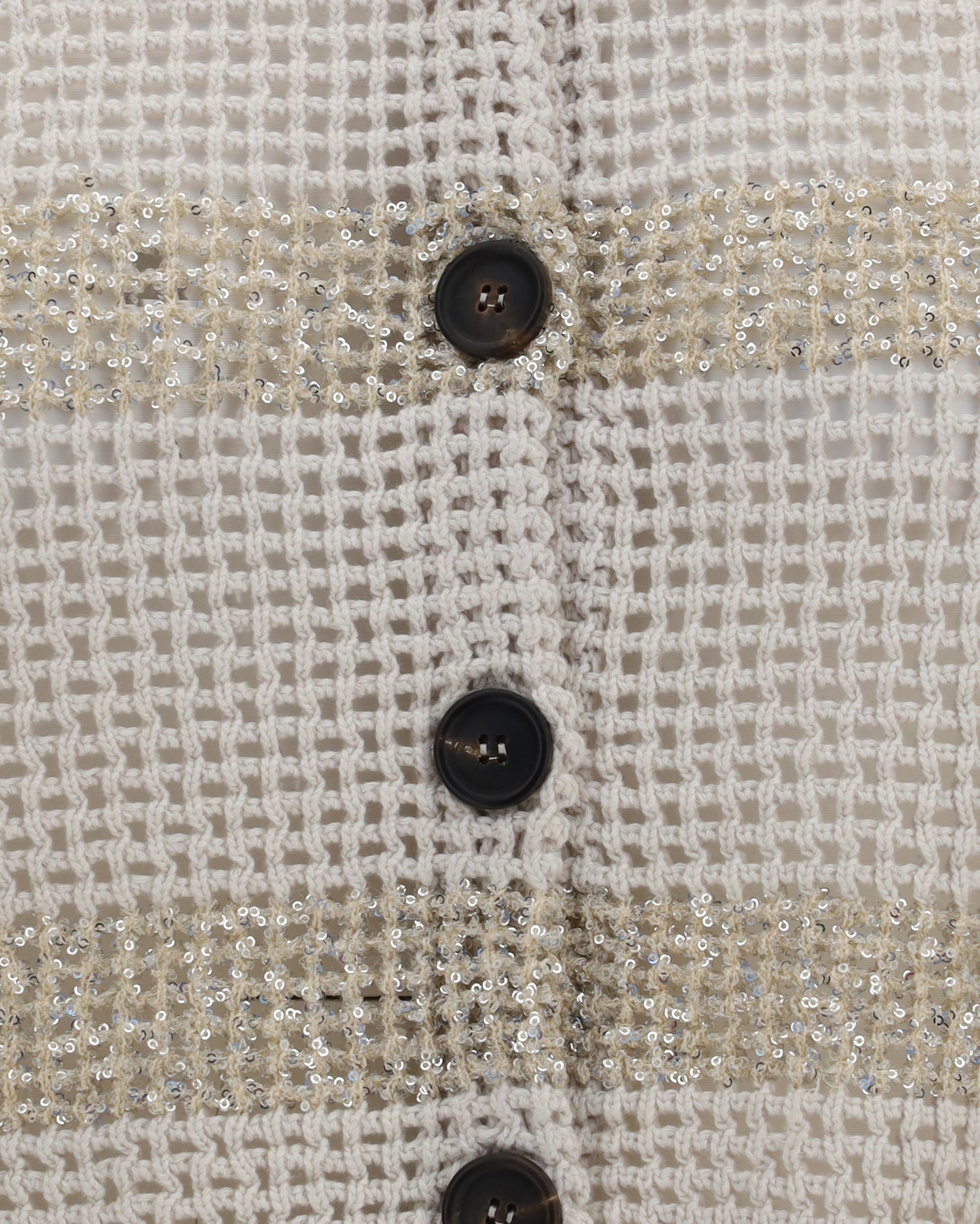 Brunello Cucinelli Leinen-Strickjacke mit Zopfmuster und Pailletten