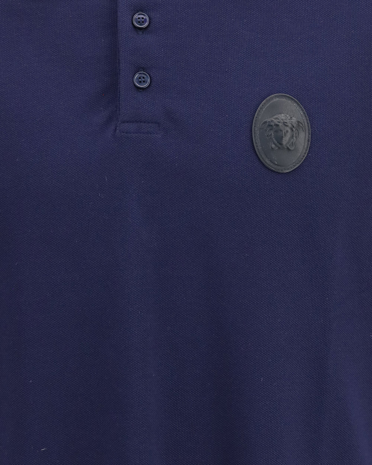 Versace Cotton Piqué Polo With Medusa Patch