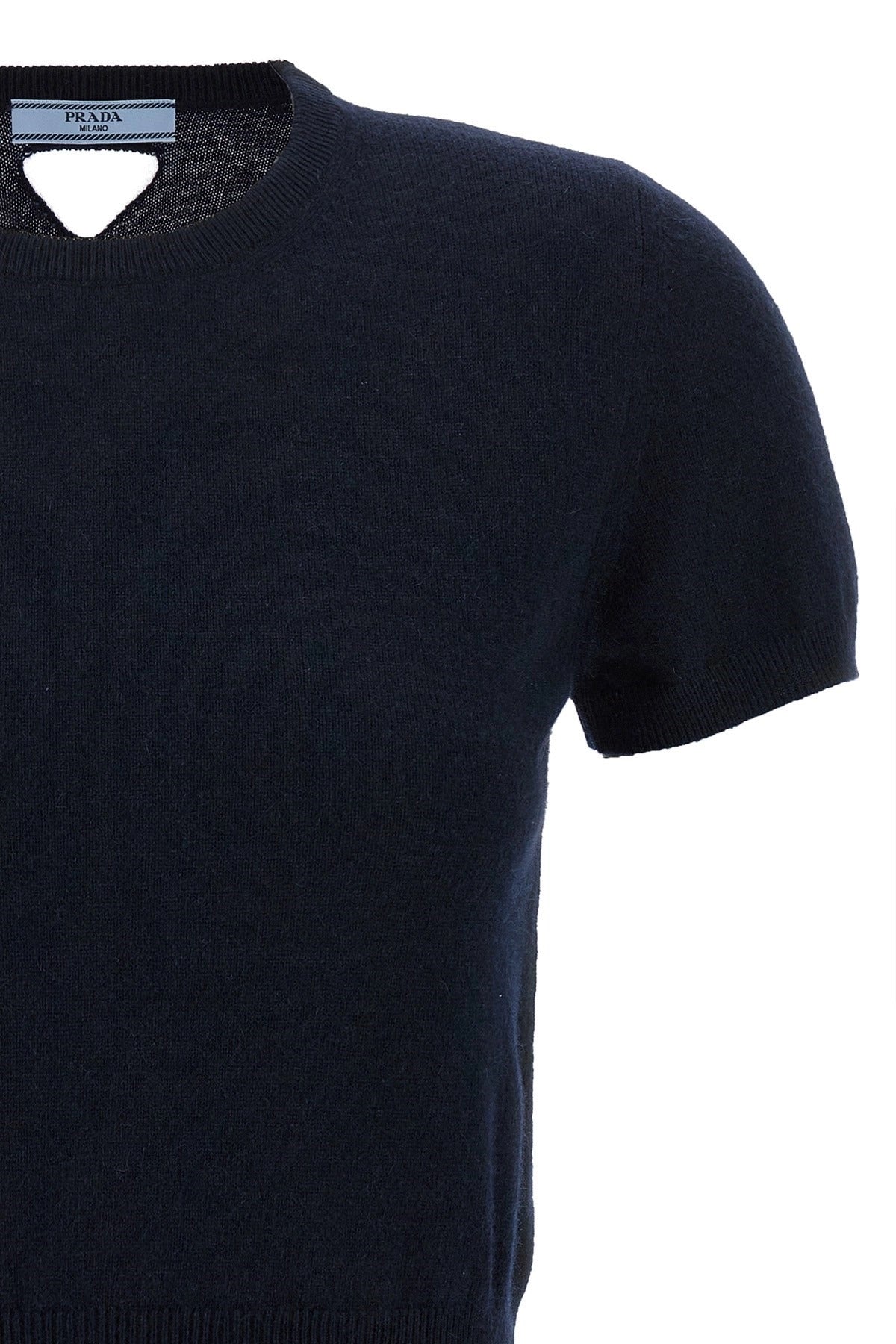 Prada Cut-Out Logo Cashmere Sweater