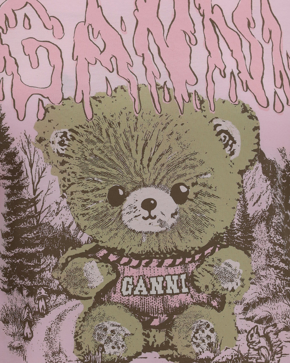Ganni Teddy Forest Baby Fit T-Shirt