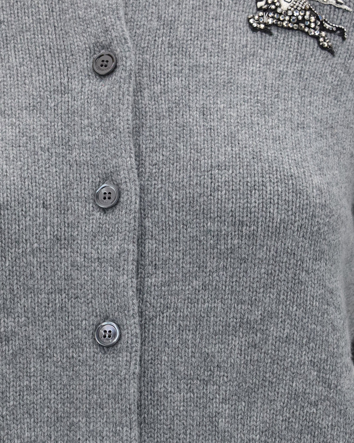 Burberry Wool Cashmere Equestrian Knight Cardigan