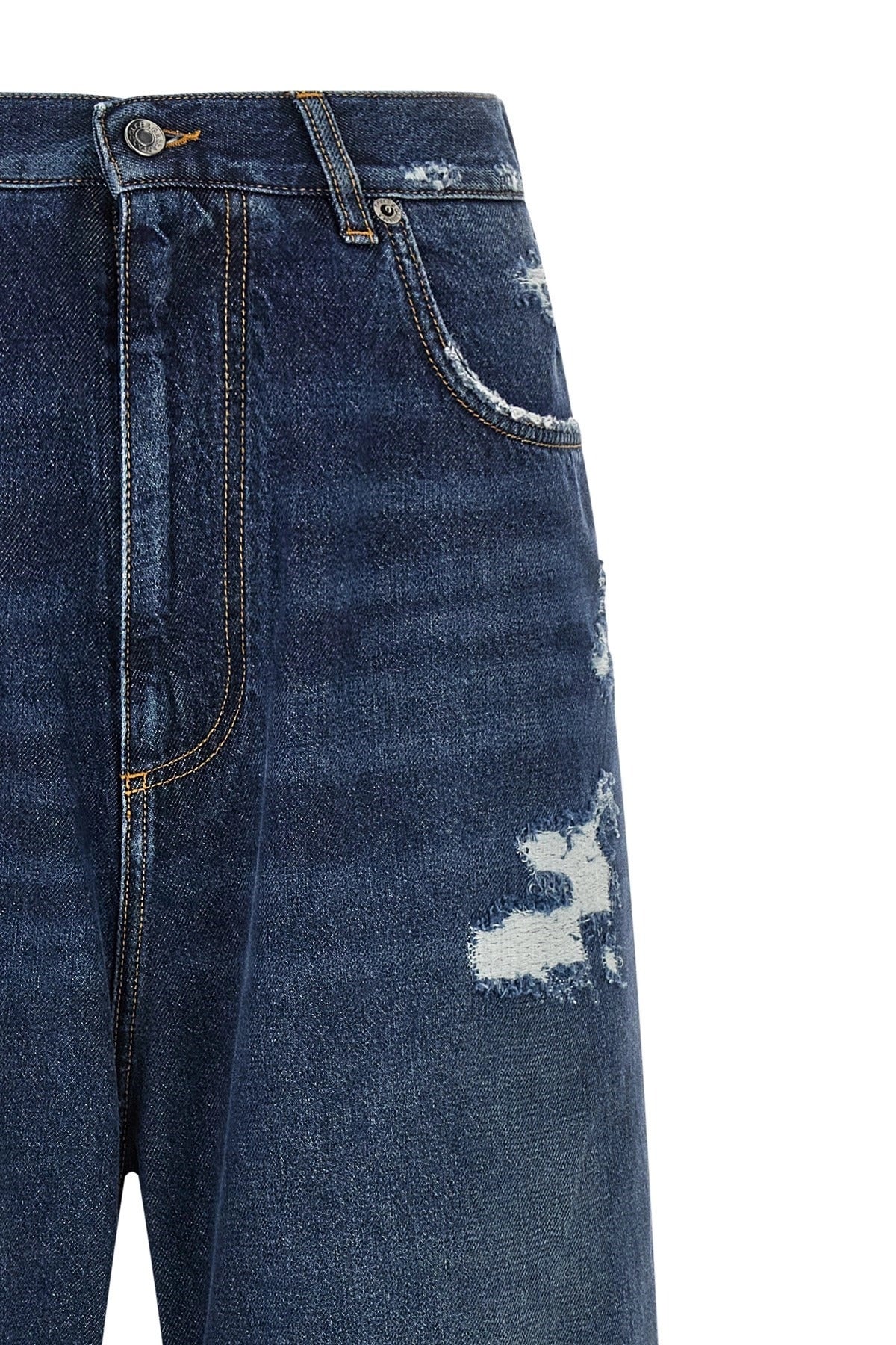 Dolce & Gabbana Wide Leg Distressed Jeans