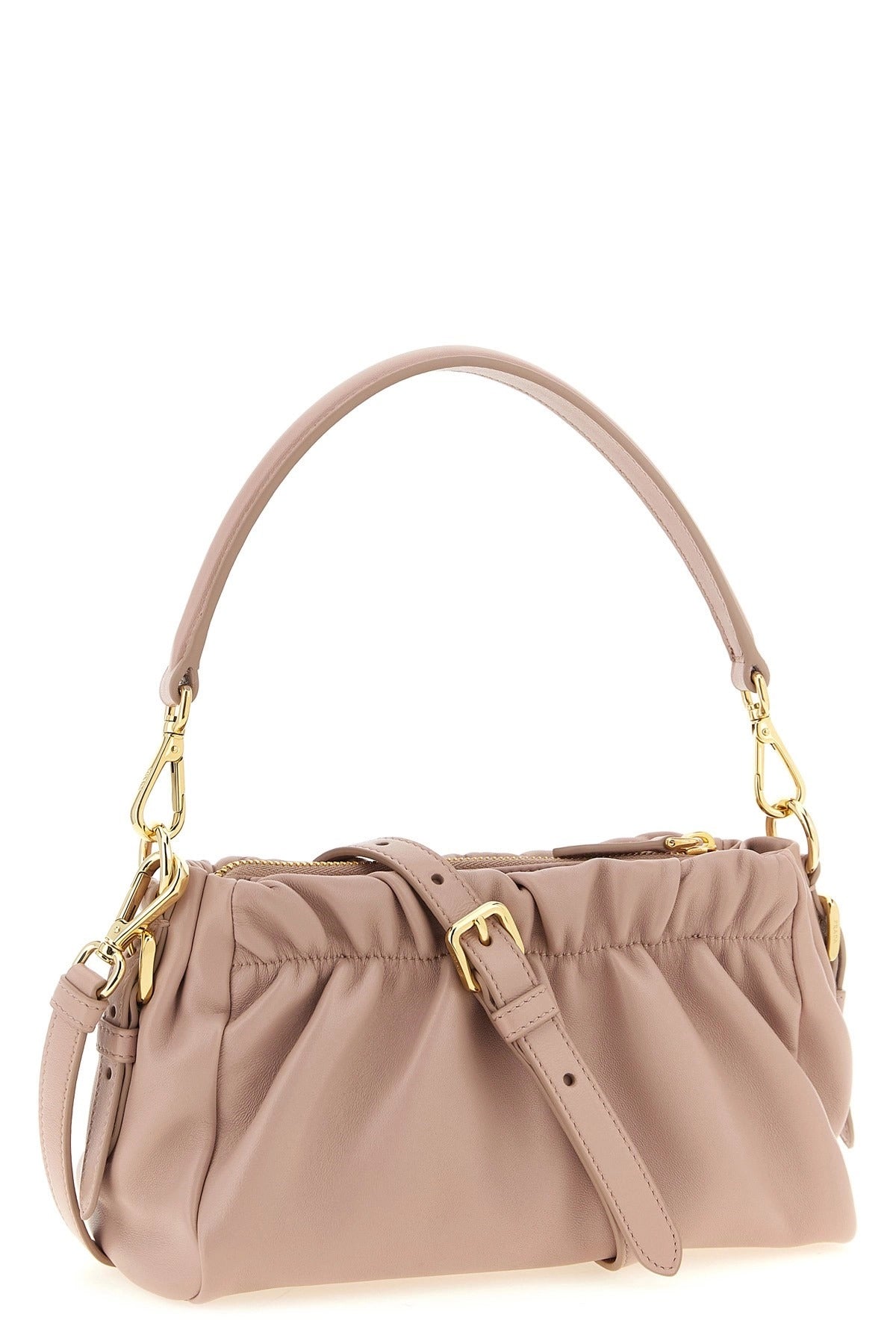Prada Curled Leather Shoulder Bag