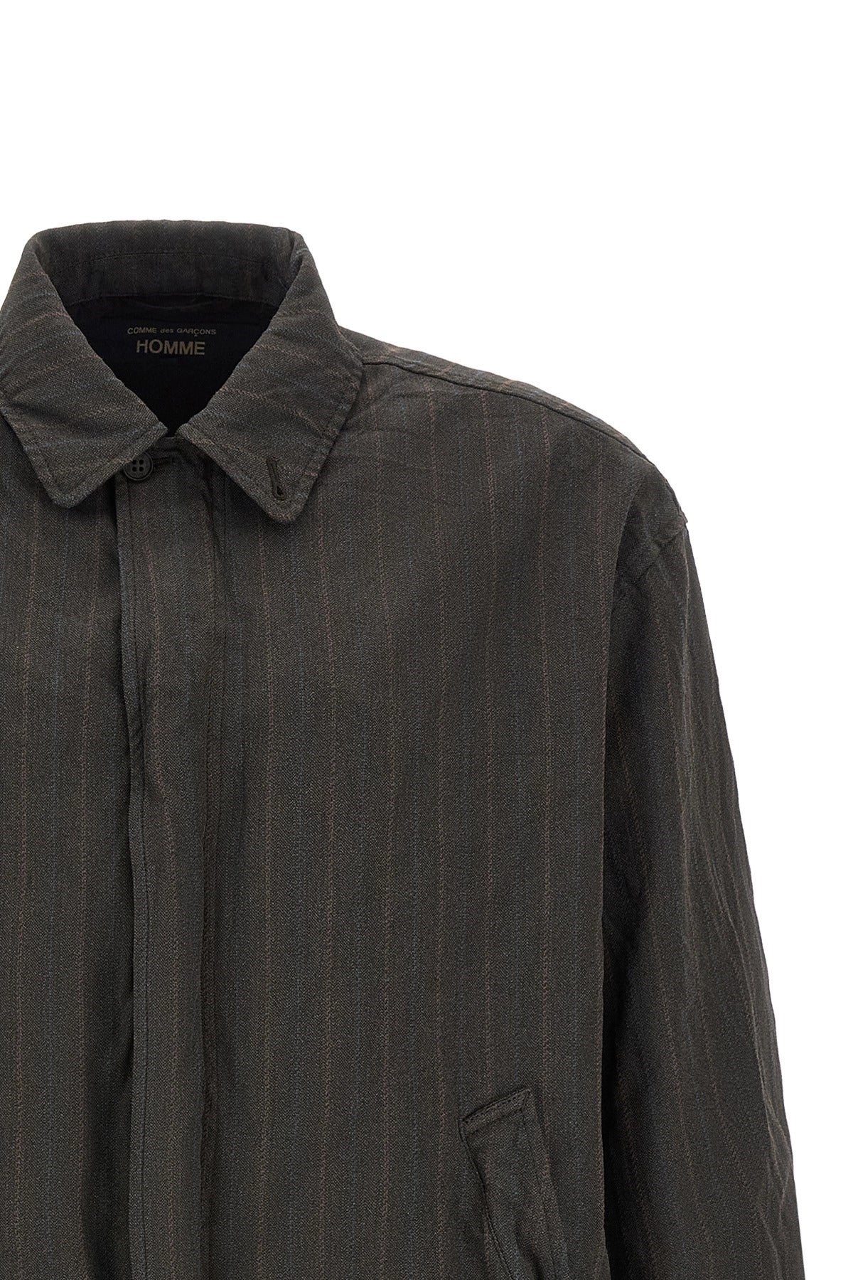 Comme Des Garçons Pinstriped Bomber Jacket