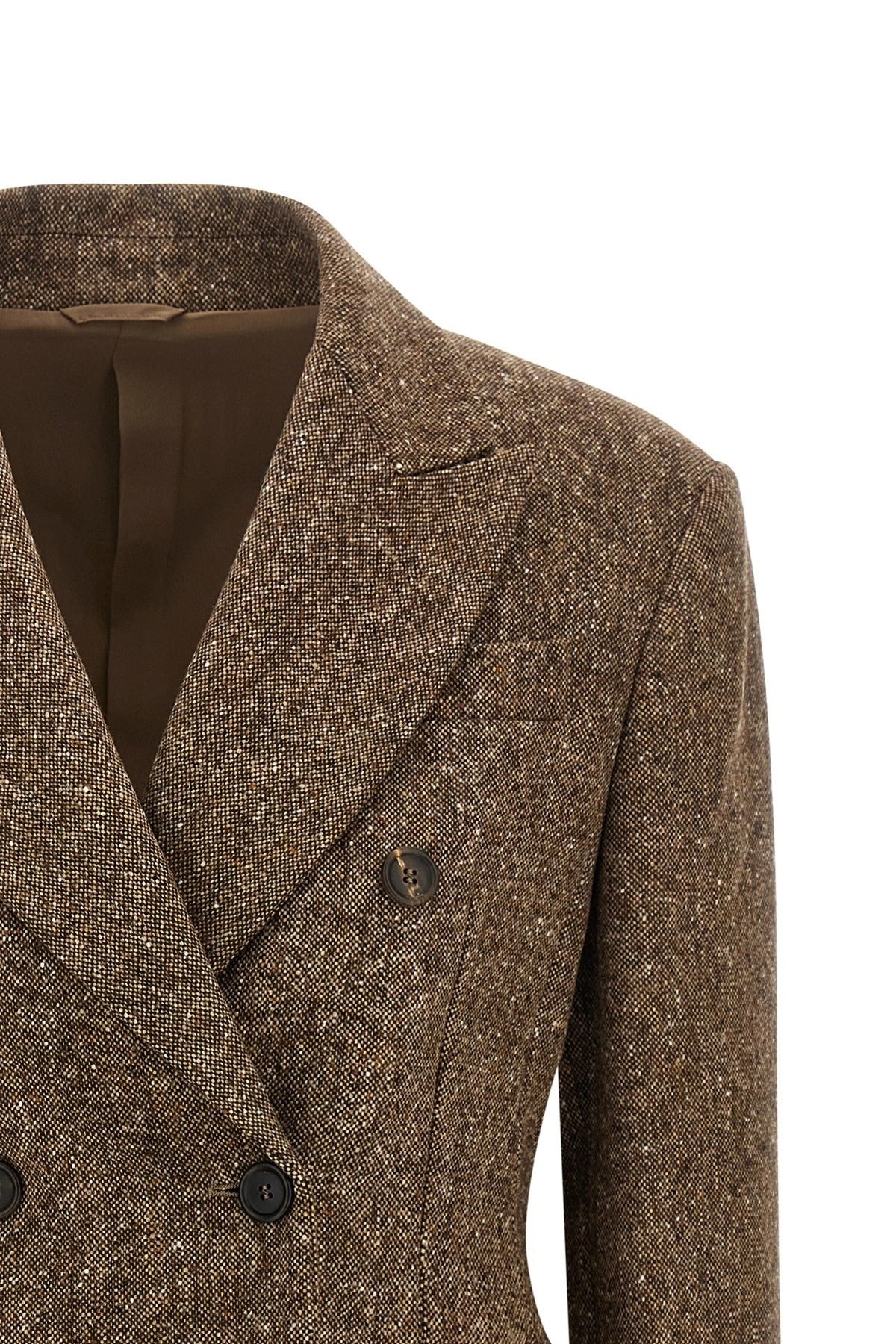 Brunello Cucinelli Donegal Wool Double-Breasted Blazer
