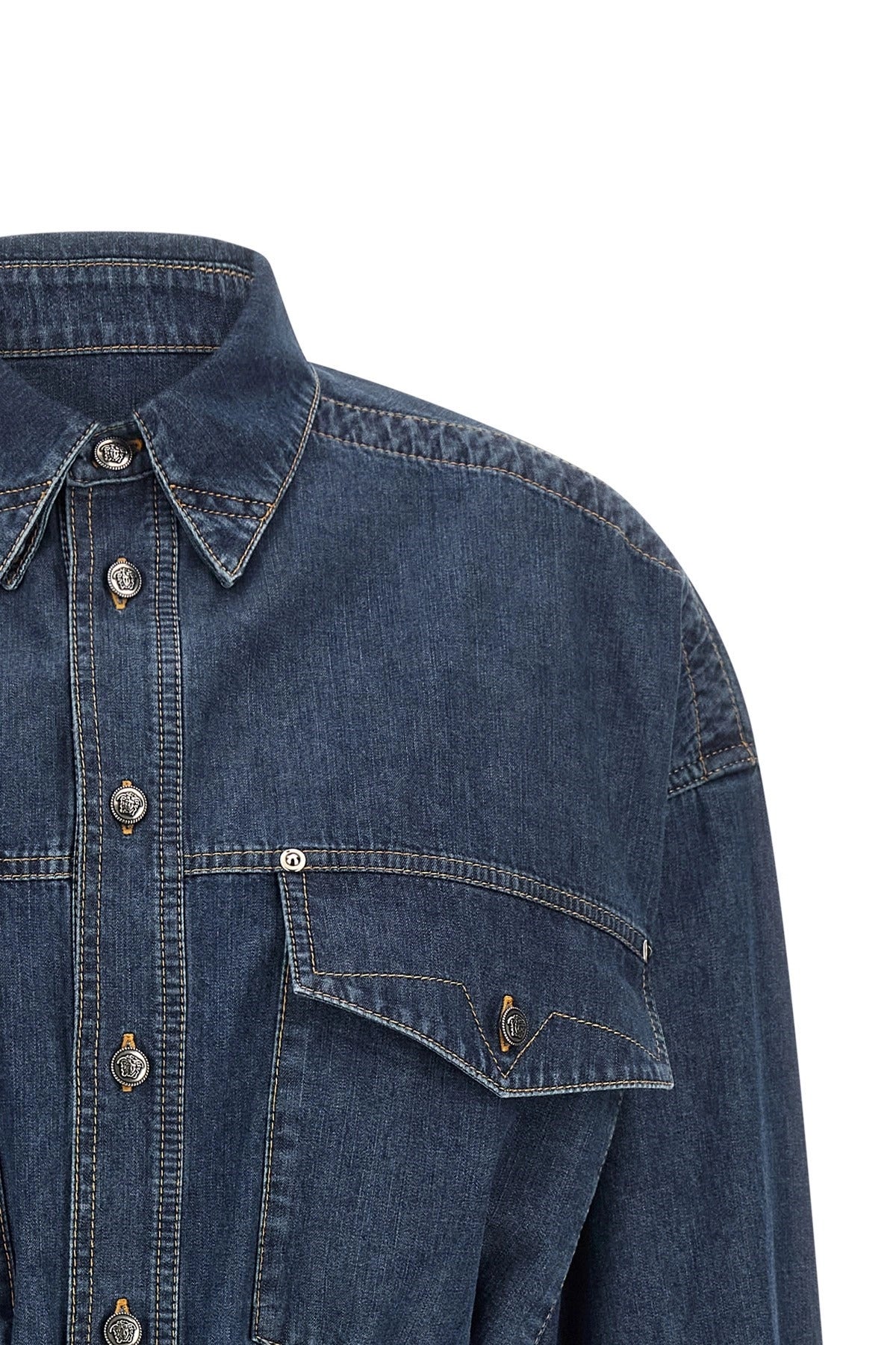 Versace Chambray Denim Mini Dress