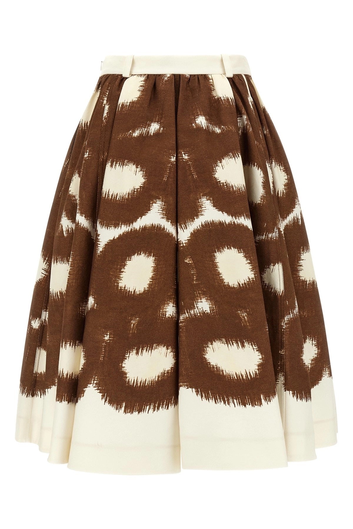 Prada Circle Print Canvas Midi Skirt
