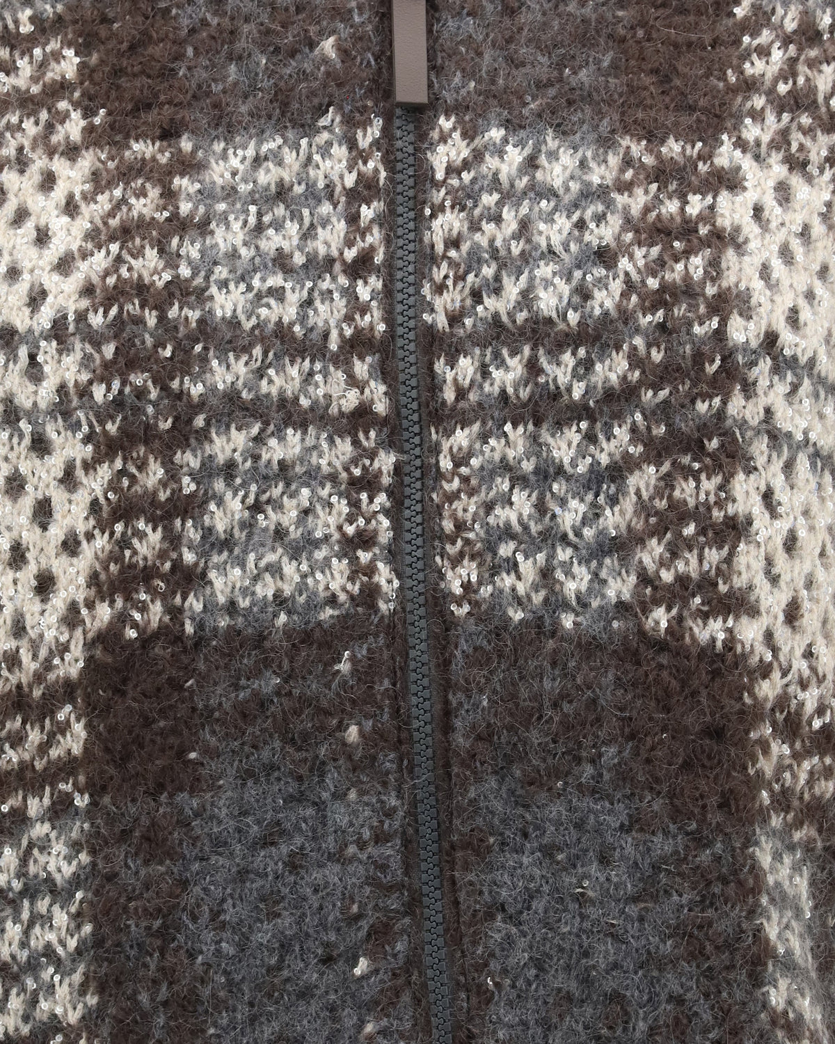Brunello Cucinelli Checked Wool Zip Cardigan
