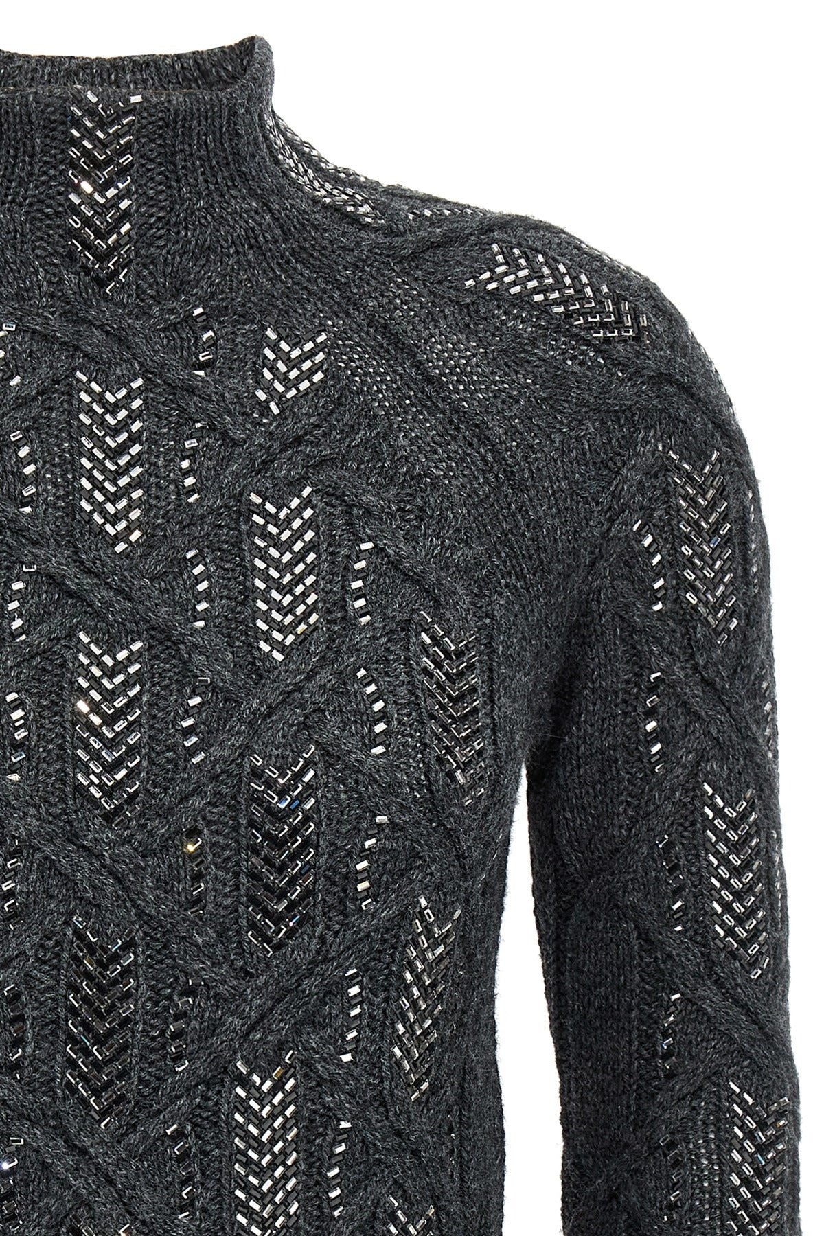 Ermanno Scervino Crystal Braid Sweater