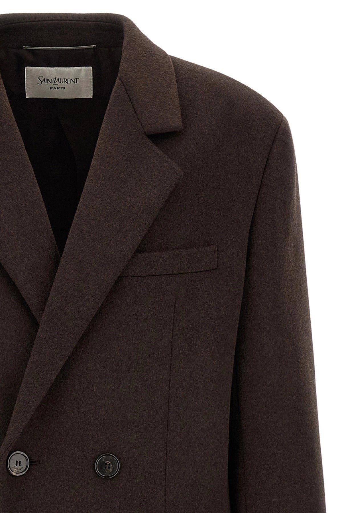 Saint Laurent Double-Face Combed Wool Coat
