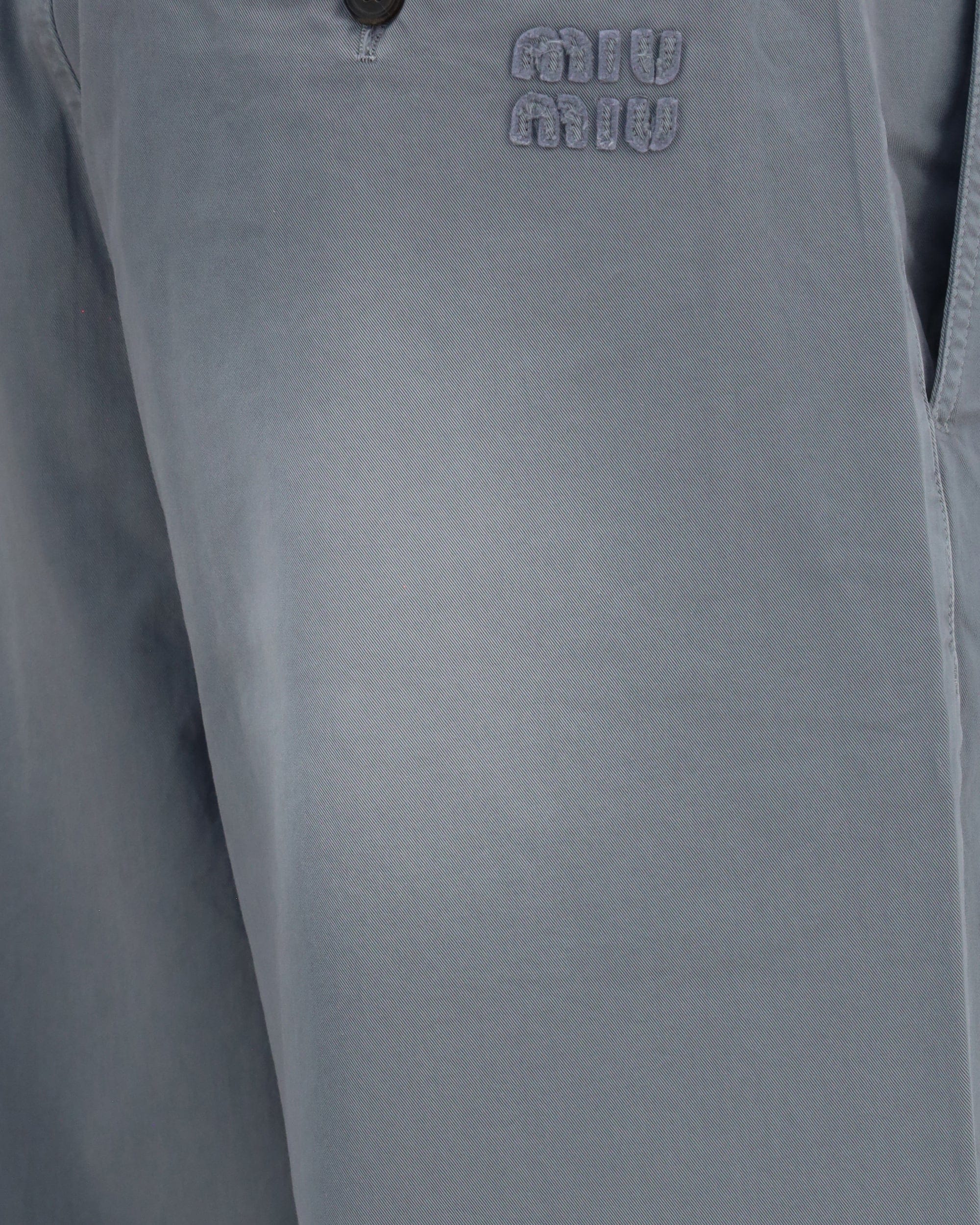 Miu Miu Garment-Dyed Wide-Leg Pants