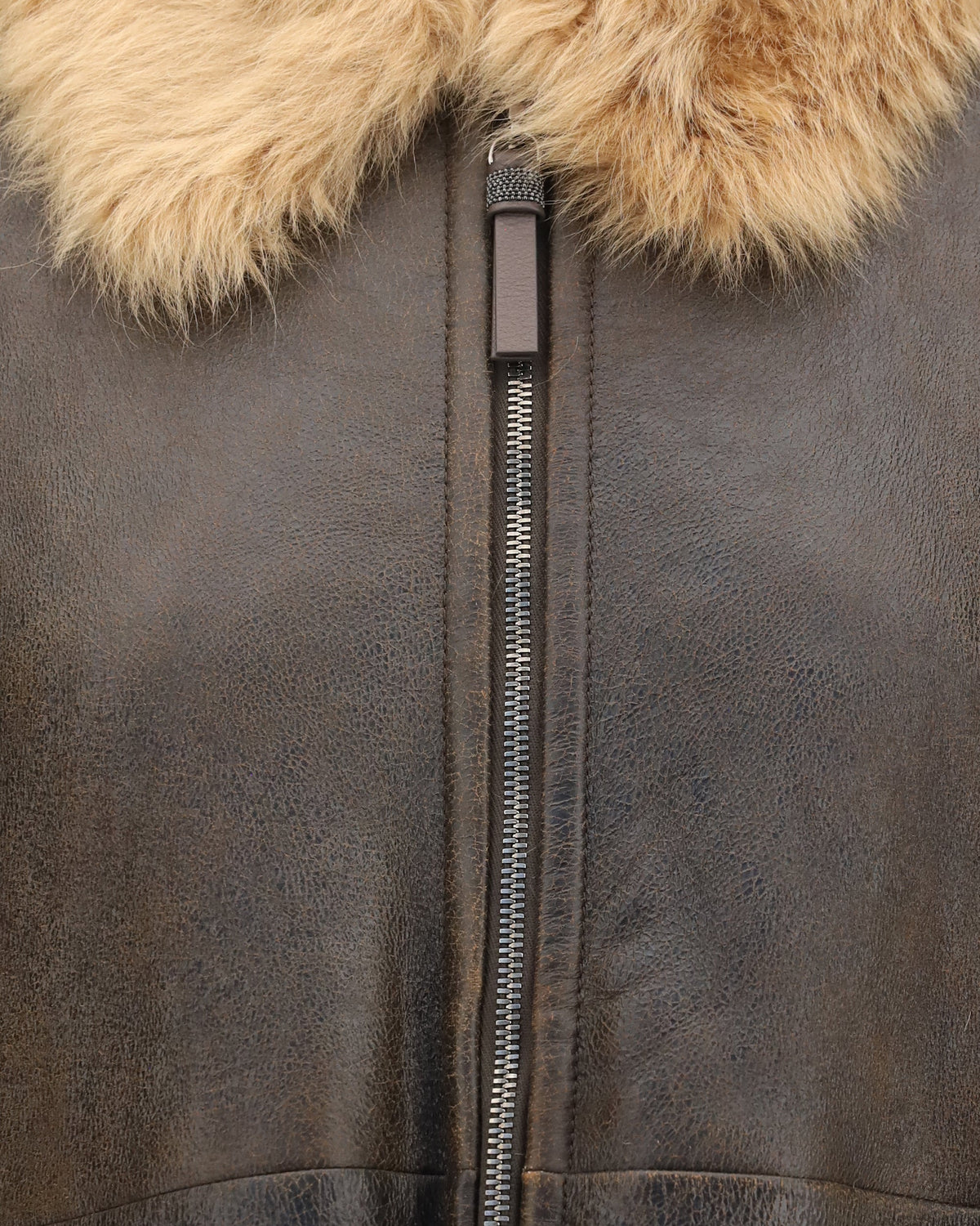 Brunello Cucinelli Vintage-Effect Shearling Bomber