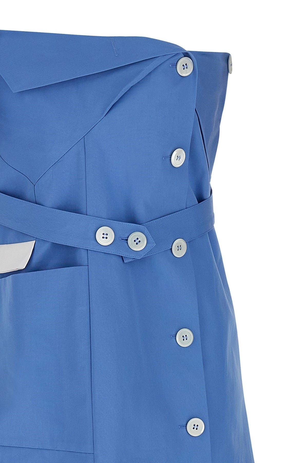 Miu Miu Off-Shoulder Deconstructed Mini Dress