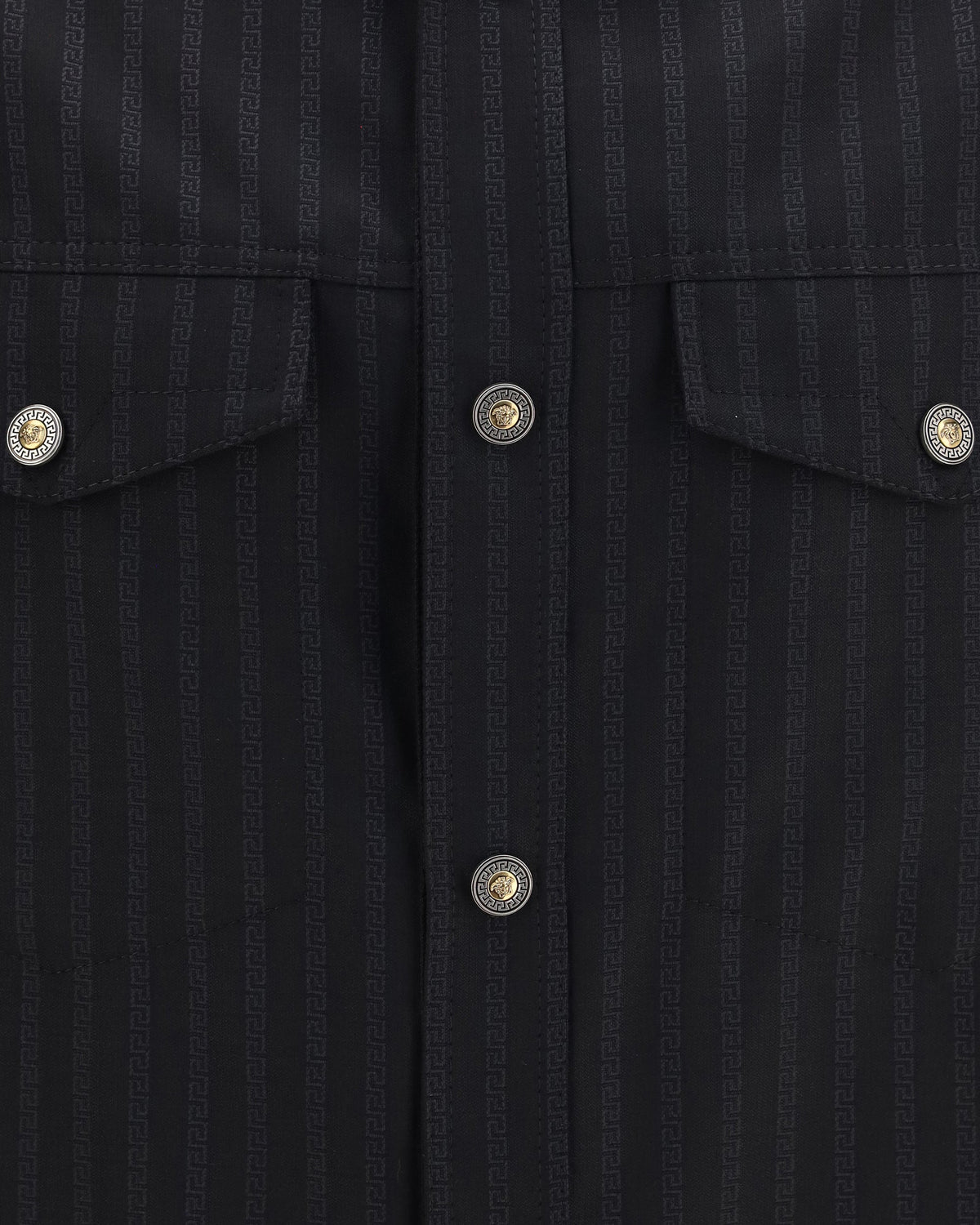Versace Greca Monogram Jacquard Wool Shirt