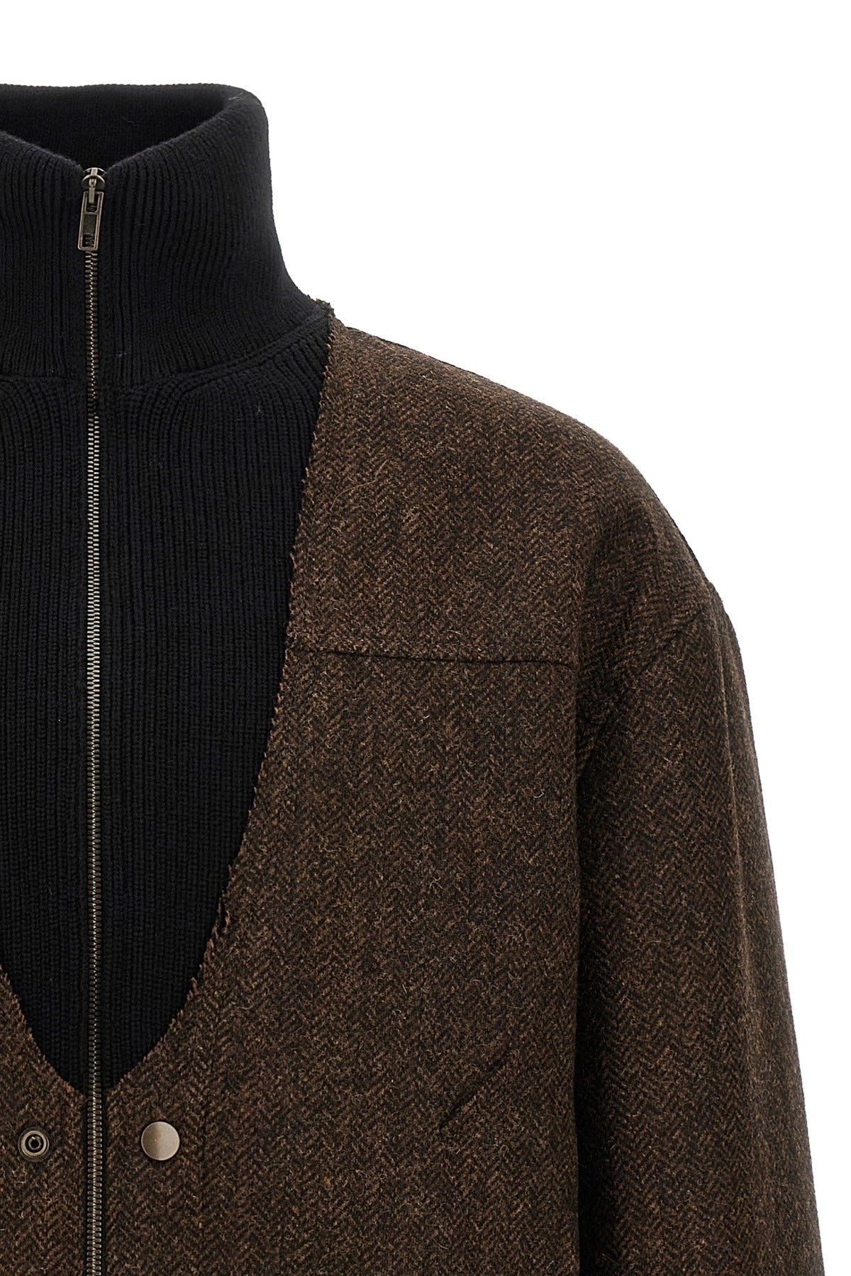 Maison Margiela Herringbone Wool Bomber Jacket