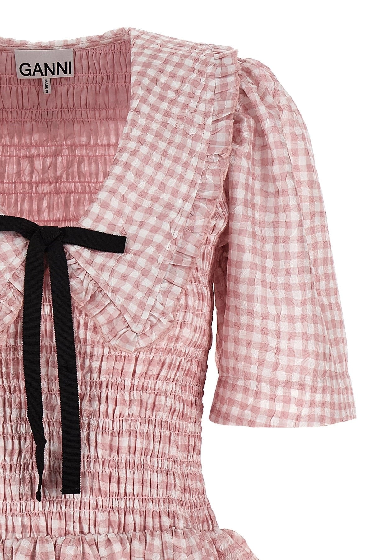 Ganni Pink Check Mini Dress